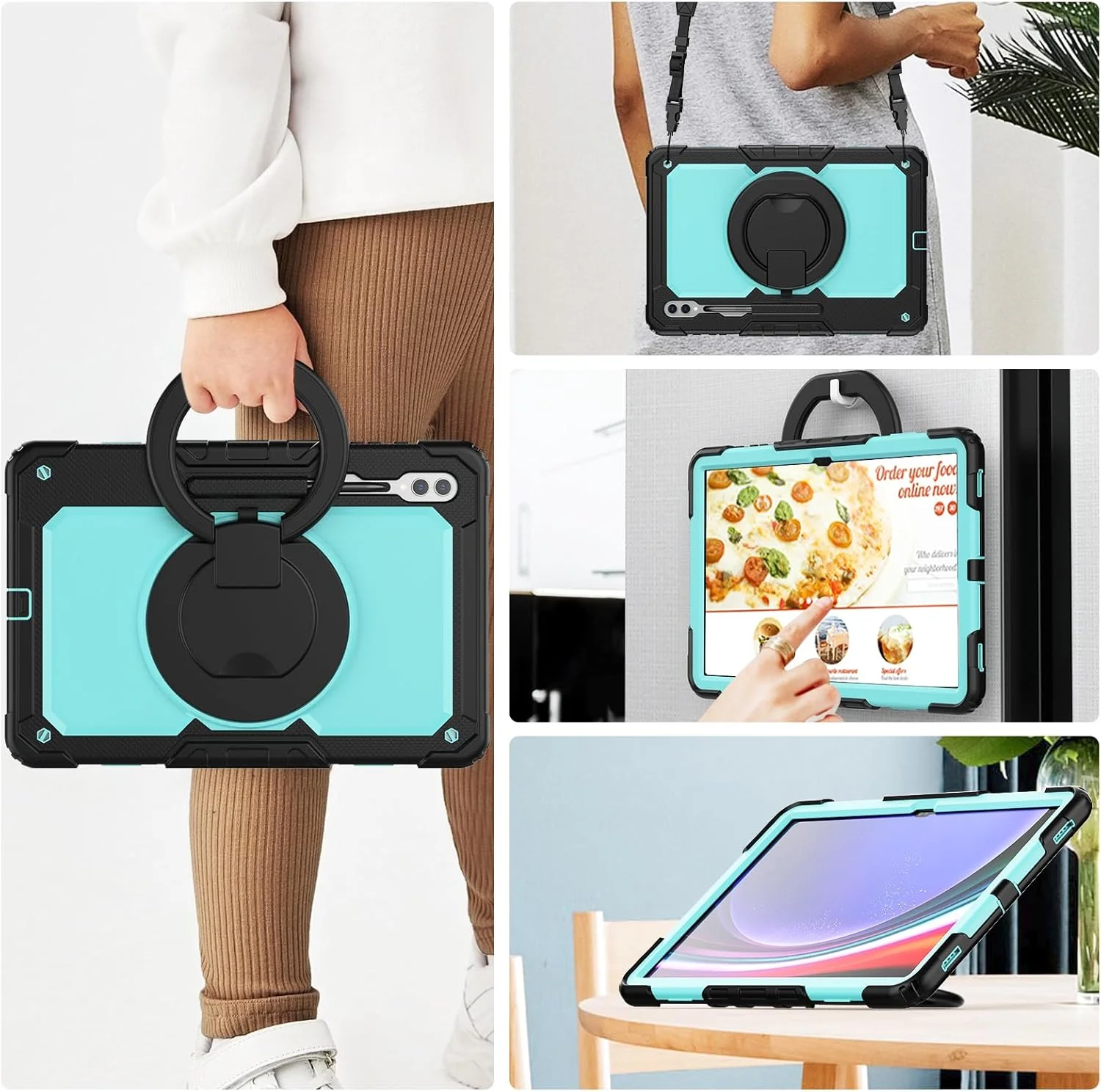 کیف محافظتی تبلت مقاوم Nincyee برای Samsung Galaxy Tab S10 Ultra/S9 Ultra/S8 Ultra 14.6 اینچ، کاور سیلیکونی ضد ضربه 3 در 1 با جای مداد، بند شانه، پایه تاشو نامرئی کیف محافظتی تبلت مقاوم Nincyee برای Samsung Galaxy Tab S10 Ultra/S9 Ultra/S8 Ultra 14.6 اینچ، کاور سیلیکونی ضد ضربه 3 در 1 با جای مداد، بند شانه، پایه تاشو نامرئی