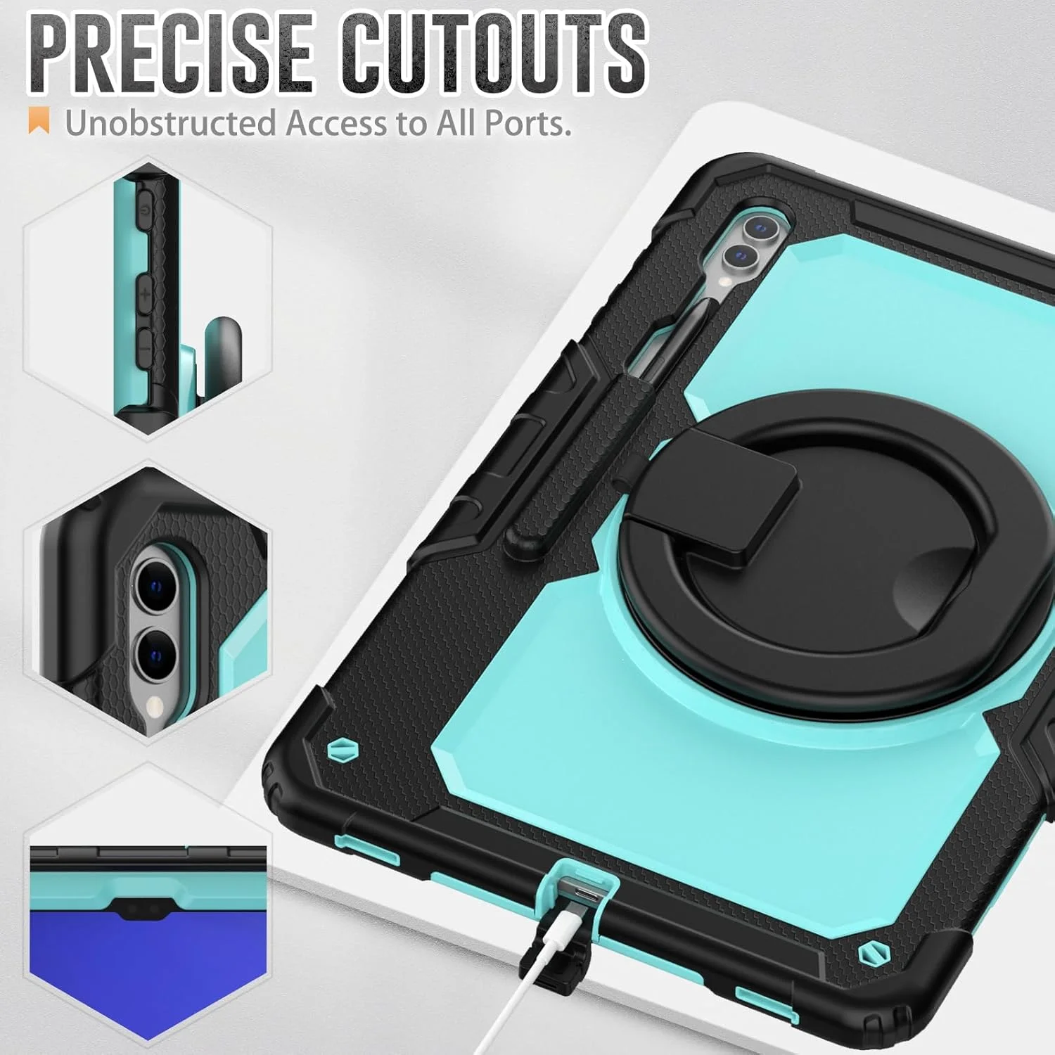 کیف محافظتی تبلت مقاوم Nincyee برای Samsung Galaxy Tab S10 Ultra/S9 Ultra/S8 Ultra 14.6 اینچ، کاور سیلیکونی ضد ضربه 3 در 1 با جای مداد، بند شانه، پایه تاشو نامرئی کیف محافظتی تبلت مقاوم Nincyee برای Samsung Galaxy Tab S10 Ultra/S9 Ultra/S8 Ultra 14.6 اینچ، کاور سیلیکونی ضد ضربه 3 در 1 با جای مداد، بند شانه، پایه تاشو نامرئی