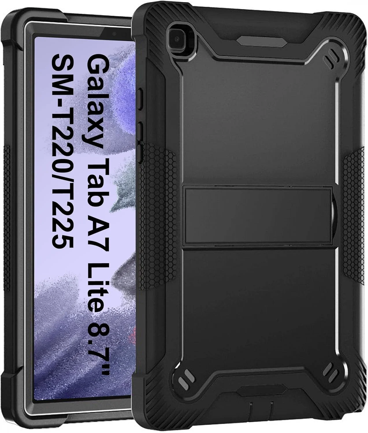 کاور محافظ تبلت سامسونگ گلکسی تب A7 Lite 8.7 اینچ مدل SM-T220 و SM-T225، ضد ضربه، مقاوم و دارای پایه نگهدارنده (مشکی) کاور محافظ تبلت سامسونگ گلکسی تب A7 Lite 8.7 اینچ مدل SM-T220 و SM-T225، ضد ضربه، مقاوم و دارای پایه نگهدارنده (مشکی)