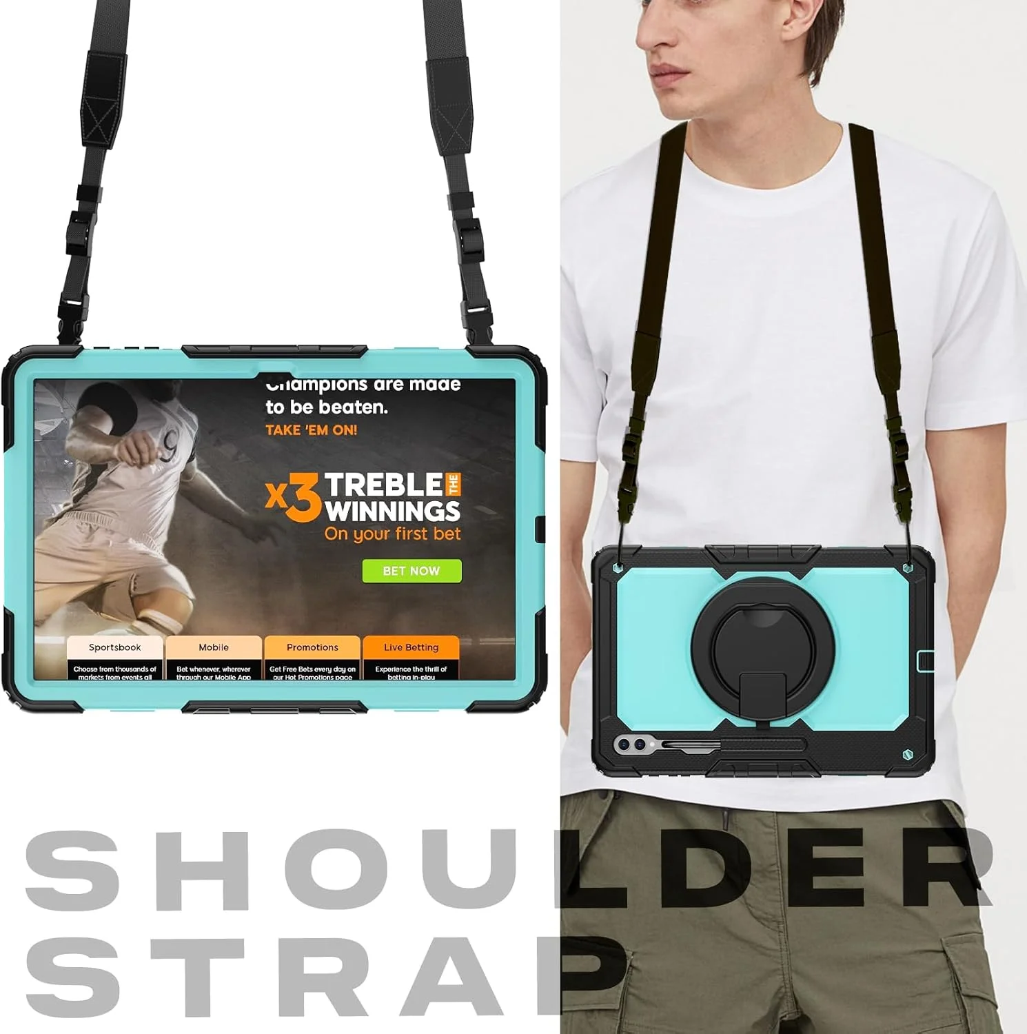 کیف محافظتی تبلت مقاوم Nincyee برای Samsung Galaxy Tab S10 Ultra/S9 Ultra/S8 Ultra 14.6 اینچ، کاور سیلیکونی ضد ضربه 3 در 1 با جای مداد، بند شانه، پایه تاشو نامرئی کیف محافظتی تبلت مقاوم Nincyee برای Samsung Galaxy Tab S10 Ultra/S9 Ultra/S8 Ultra 14.6 اینچ، کاور سیلیکونی ضد ضربه 3 در 1 با جای مداد، بند شانه، پایه تاشو نامرئی