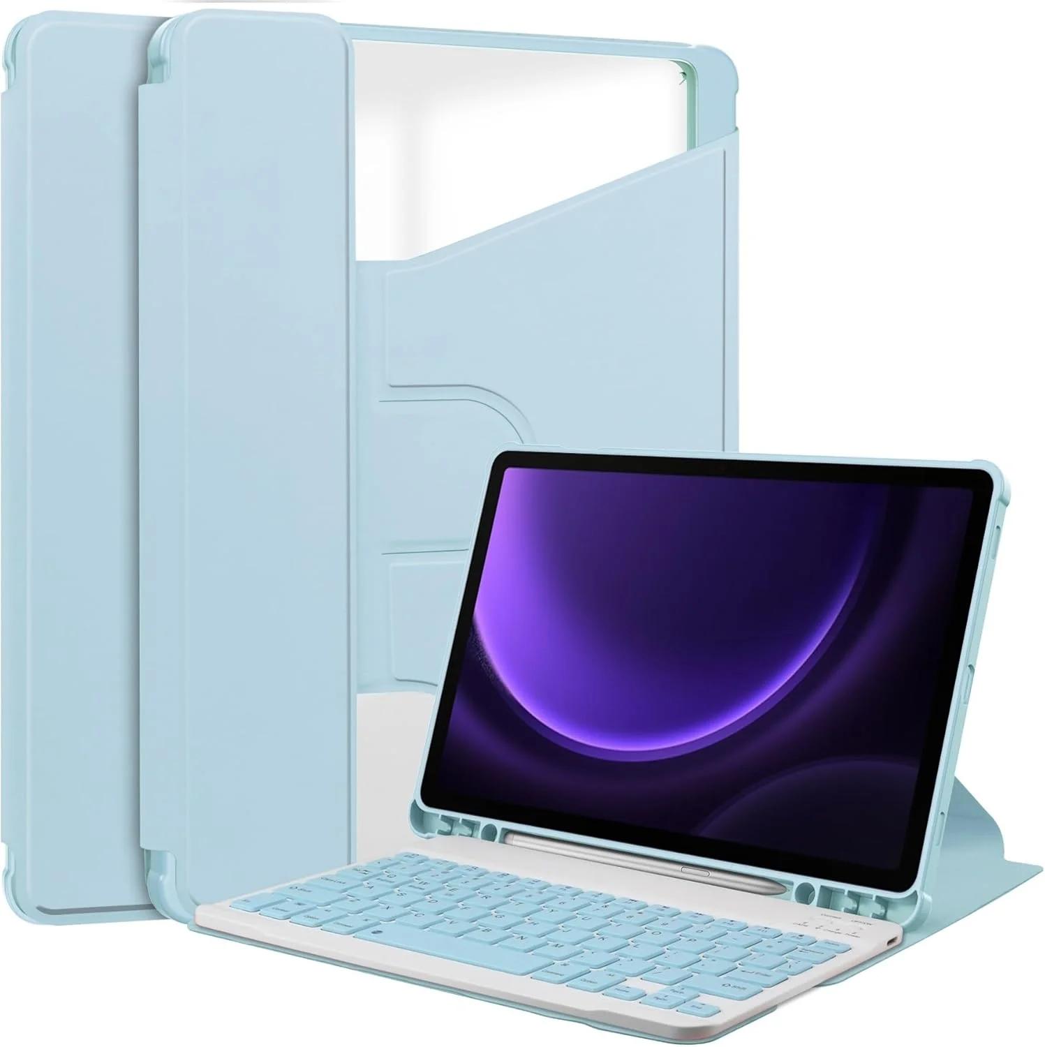 کیف تبلت هوشمند مناسب برای تبلت سامسونگ گلکسی تب S9 FE مدل SM-X510/SM-X516 سایز 11 اینچ به همراه کیبورد و پشتیبانی از حالت استند