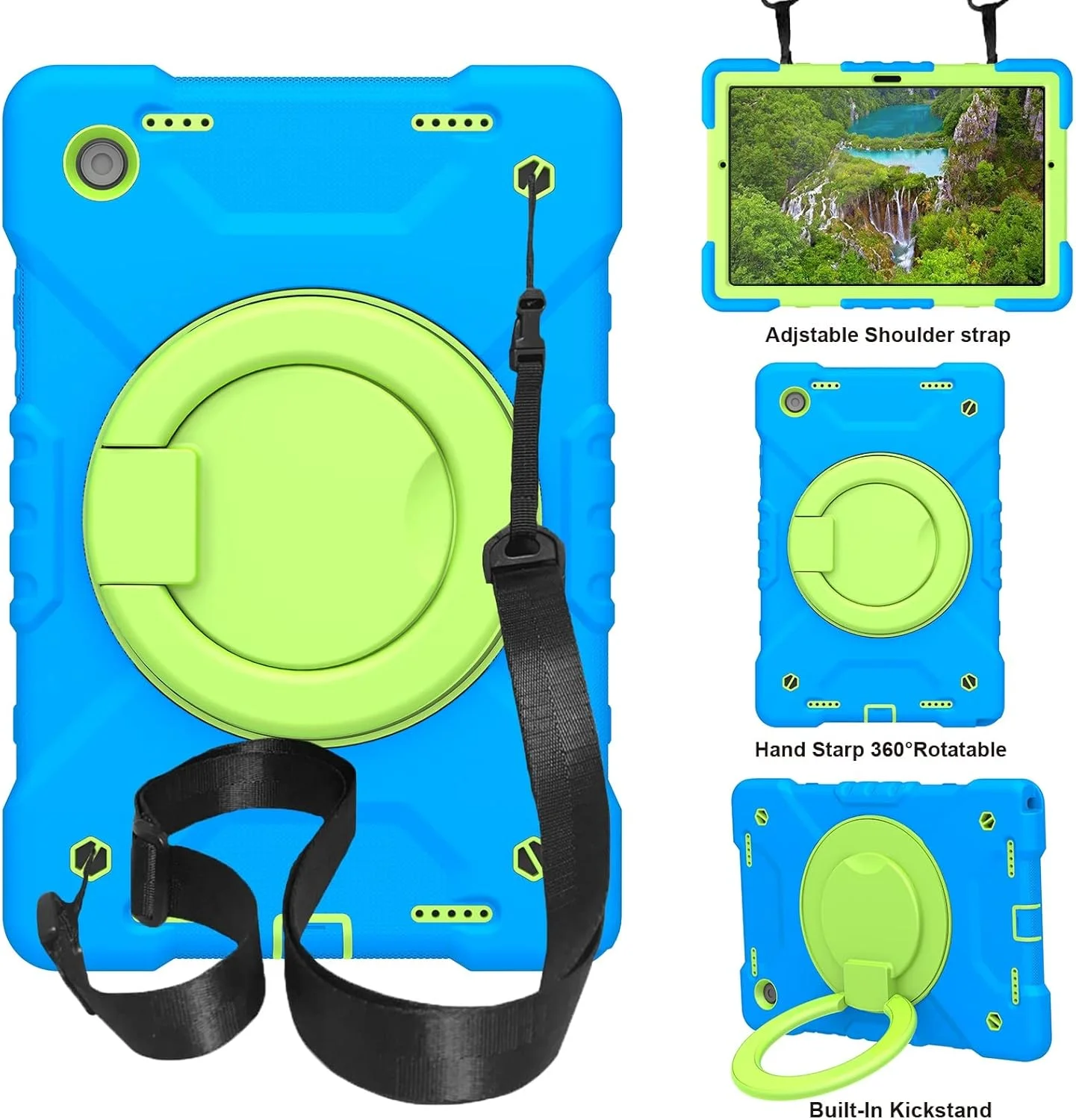 Travel with Tablet Case Compatible with Tablet Compatible with Samsung Galaxy TAB A8 10.5 x200 / x205 (2021), Heavy Duty Shockproof Protective Cover Compatible with Children, with Compati Stand