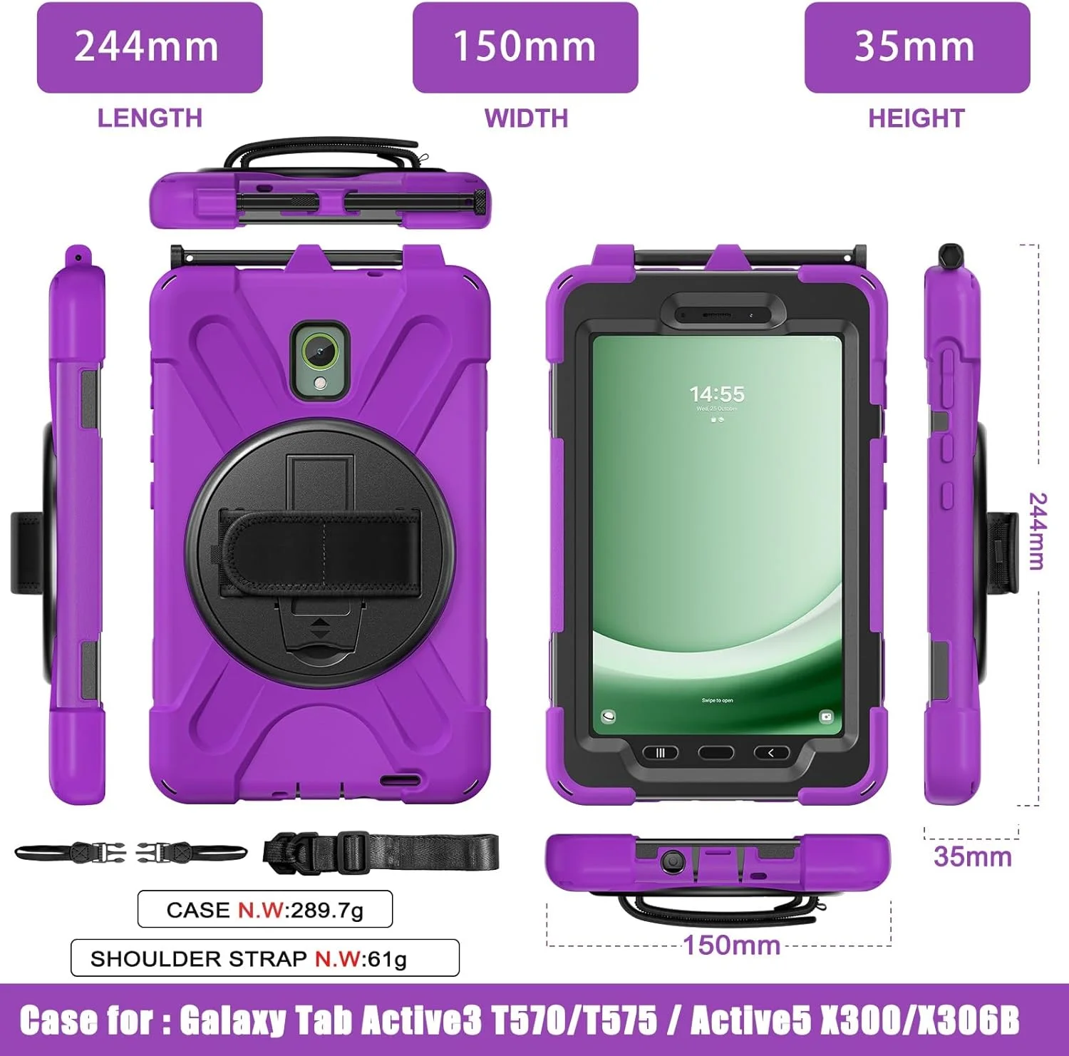 کیف تبلت سازگار با تبلت سامسونگ گلکسی تب اکتیو 5 مدل SM-X300 با صفحه نمایش 8 اینچی، محافظ سنگین و مقاوم در برابر ضربه با جای قلم و بند شانه، سازگار با تبلت سامسونگ تب اکتیو کیف تبلت سازگار با تبلت سامسونگ گلکسی تب اکتیو 5 مدل SM-X300 با صفحه نمایش 8 اینچی، محافظ سنگین و مقاوم در برابر ضربه با جای قلم و بند شانه، سازگار با تبلت سامسونگ تب اکتیو