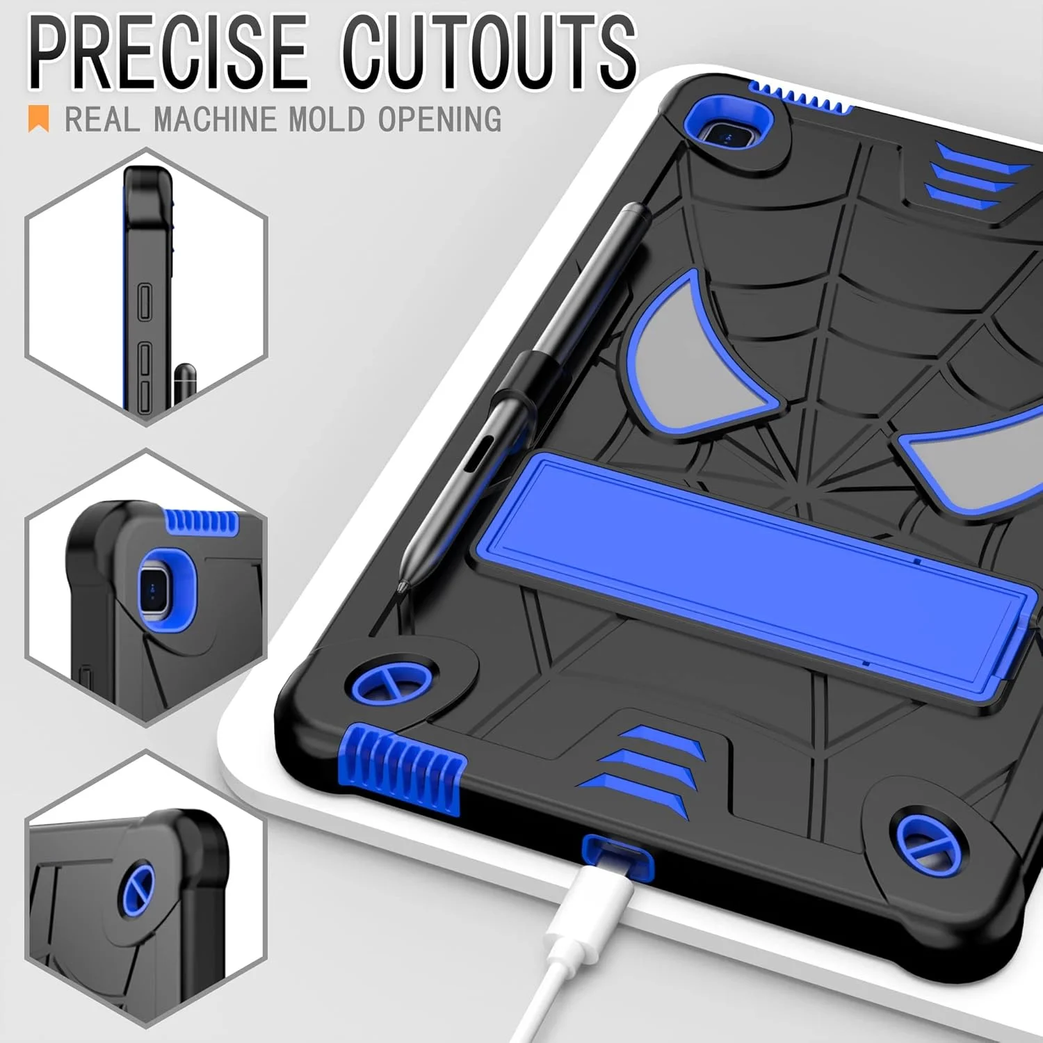کیف تبلت کودکانه سازگار با تبلت سامسونگ گلکسی تب S6 لایت 10.4 اینچی مدل SM-P610، کاور محافظ ضد ضربه و مقاوم با هولدر داخلی + بند شانه ای محافظ (B