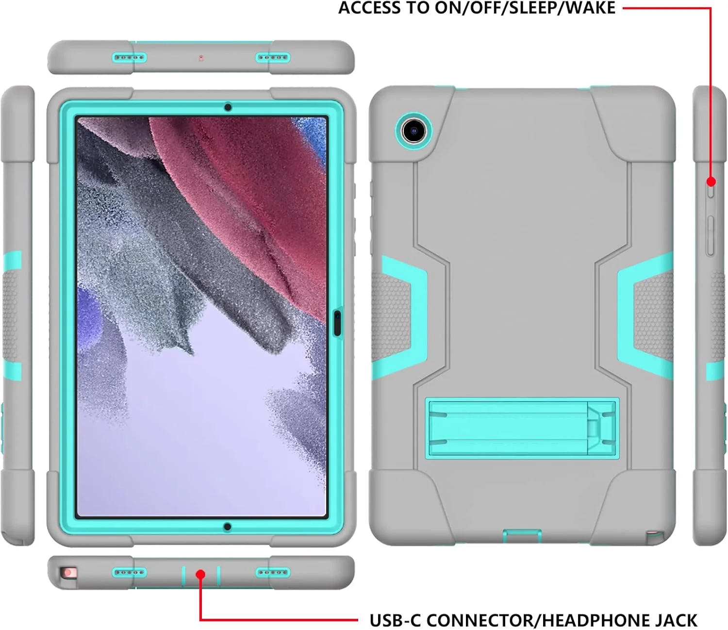 JUNJIU Galaxy Tab A8 10.5 Case, Samsung Galaxy Tab A8 Case with Kickstand, Hybrid Shockproof Rugged Cover for Samsung A8 Tablet Case 10.5 Inch (SM-X200/X205/X207),GREY+AQUA JUNJIU Galaxy Tab A8 10.5 Case, Samsung Galaxy Tab A8 Case with Kickstand, Hybrid Shockproof Rugged Cover for Samsung A8 Tablet Case 10.5 Inch (SM-X200/X205/X207),GREY+AQUA