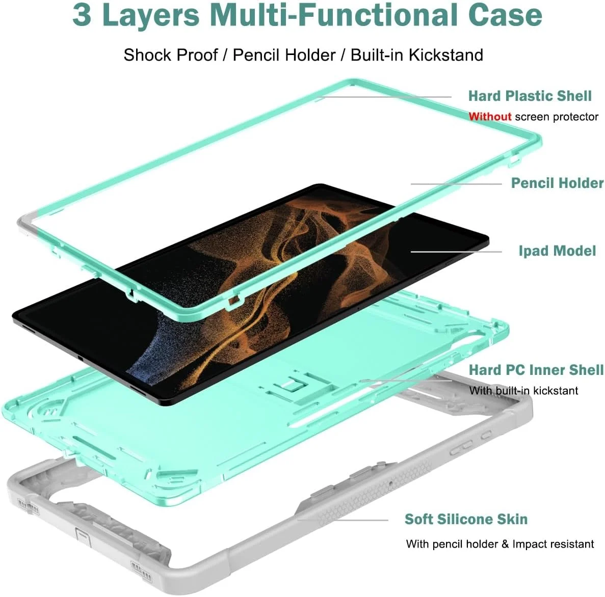 کیف تبلت مسافرتی سازگار با تبلت سامسونگ گلکسی تب S9 Ultra 14.6 اینچ، سازگار با سامسونگ گلکسی تب S9 Ultra با پایه قلم S، قاب محافظ هیبریدی Resista کیف تبلت مسافرتی سازگار با تبلت سامسونگ گلکسی تب S9 Ultra 14.6 اینچ، سازگار با سامسونگ گلکسی تب S9 Ultra با پایه قلم S، قاب محافظ هیبریدی Resista