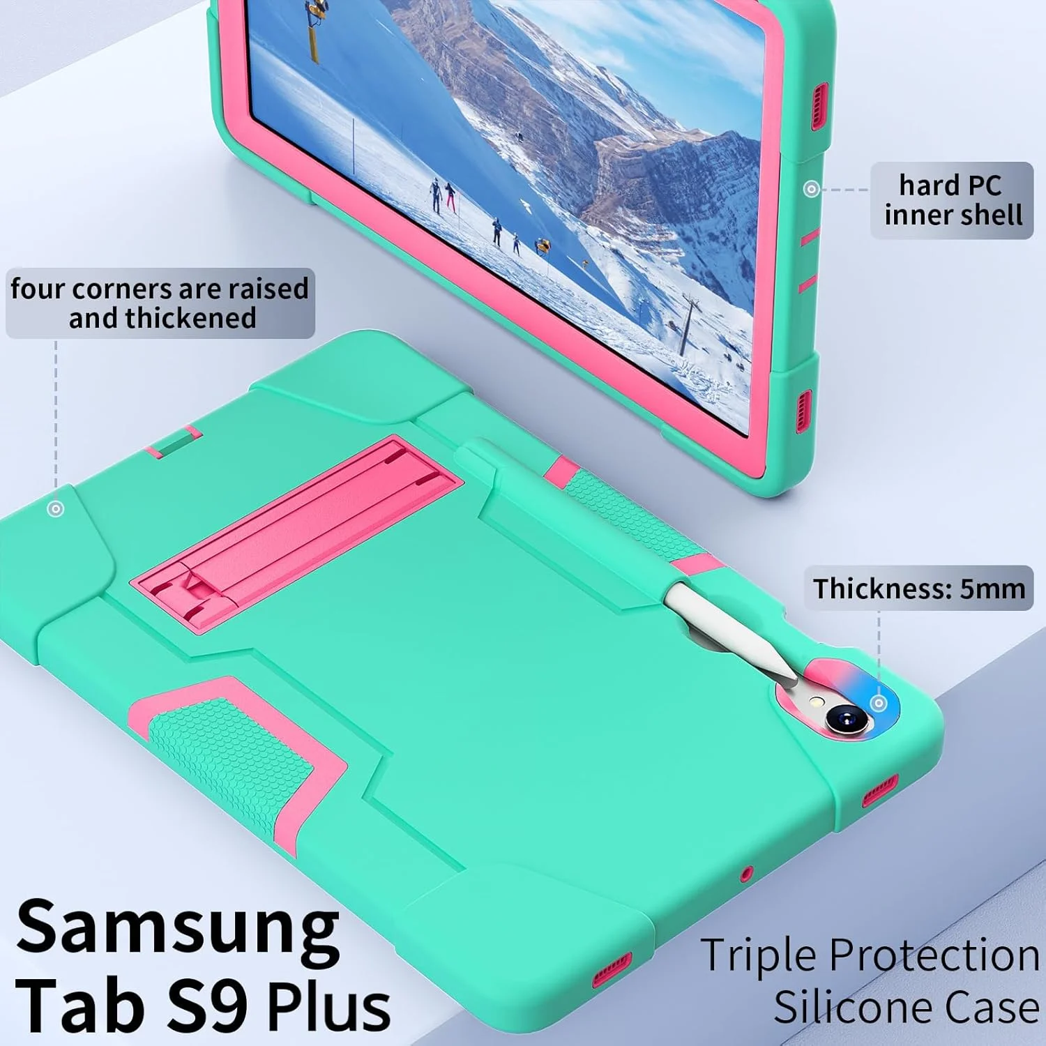 کاور تبلت کودکانه Gruattreay سازگار با تبلت سامسونگ گلکسی تب S9 پلاس 12.4 اینچ 2023، کاور محافظ با جای قلم، سیلیکونی، دارای پایه افقی و عمودی، ضد ضربه کودکانه (آبی) کاور تبلت کودکانه Gruattreay سازگار با تبلت سامسونگ گلکسی تب S9 پلاس 12.4 اینچ 2023، کاور محافظ با جای قلم، سیلیکونی، دارای پایه افقی و عمودی، ضد ضربه کودکانه (آبی)