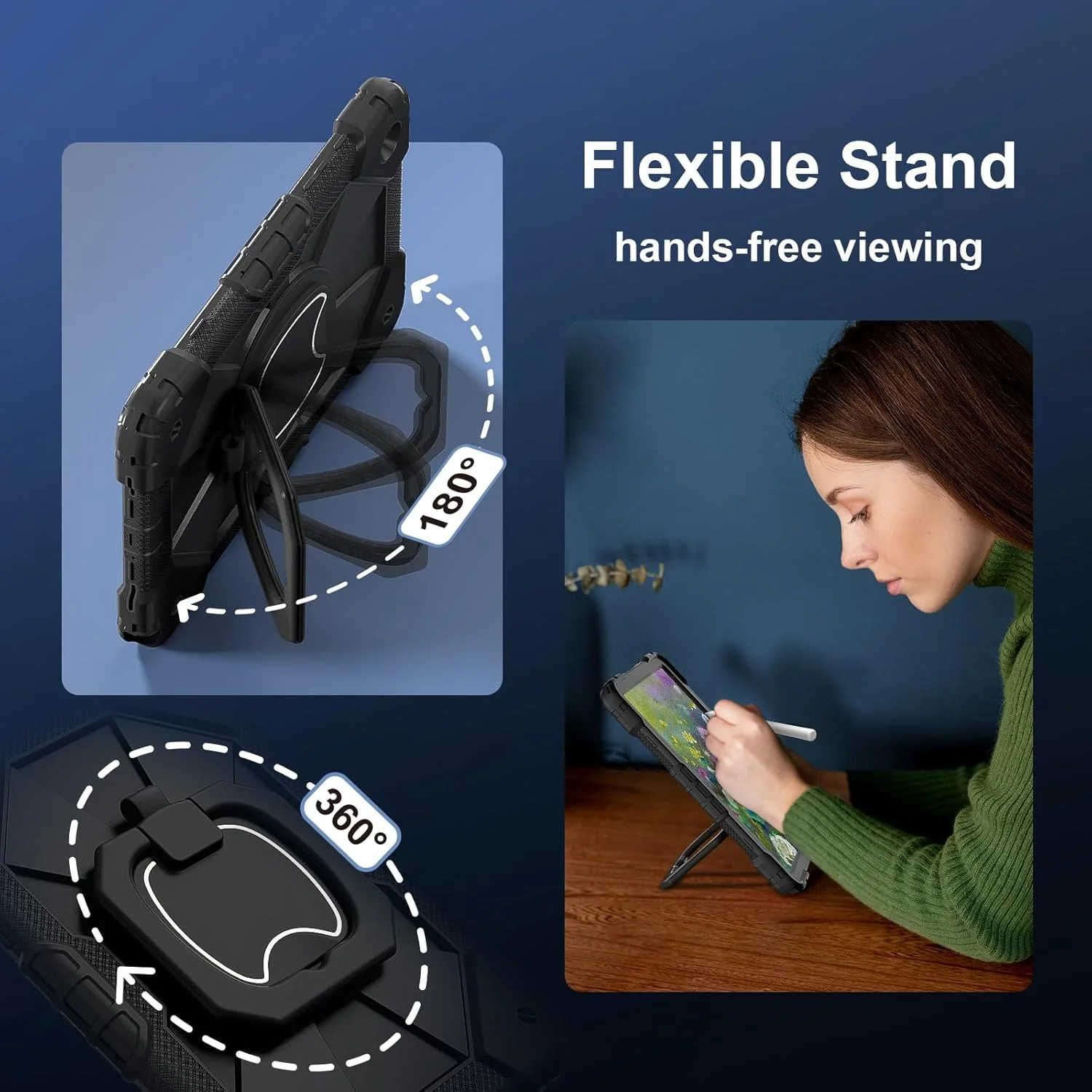 کاور تبلت، قاب تبلت سازگار با تبلت سامسونگ گلکسی تب A9 پلاس 2023 SM-X210/SM-216/SM-X218 11 اینچ، کاور محافظ ضد ضربه سنگین با پایه چرخان 360 درجه + بند دستی + بند شانه کاور تبلت، قاب تبلت سازگار با تبلت سامسونگ گلکسی تب A9 پلاس 2023 SM-X210/SM-216/SM-X218 11 اینچ، کاور محافظ ضد ضربه سنگین با پایه چرخان 360 درجه + بند دستی + بند شانه