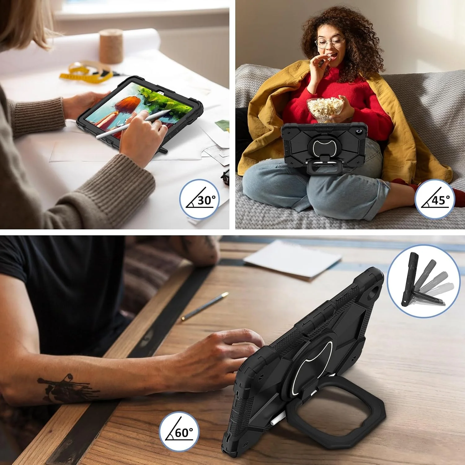 کاور تبلت، قاب تبلت سازگار با تبلت سامسونگ گلکسی تب A9 پلاس 2023 SM-X210/SM-216/SM-X218 11 اینچ، کاور محافظ ضد ضربه سنگین با پایه چرخان 360 درجه + بند دستی + بند شانه کاور تبلت، قاب تبلت سازگار با تبلت سامسونگ گلکسی تب A9 پلاس 2023 SM-X210/SM-216/SM-X218 11 اینچ، کاور محافظ ضد ضربه سنگین با پایه چرخان 360 درجه + بند دستی + بند شانه