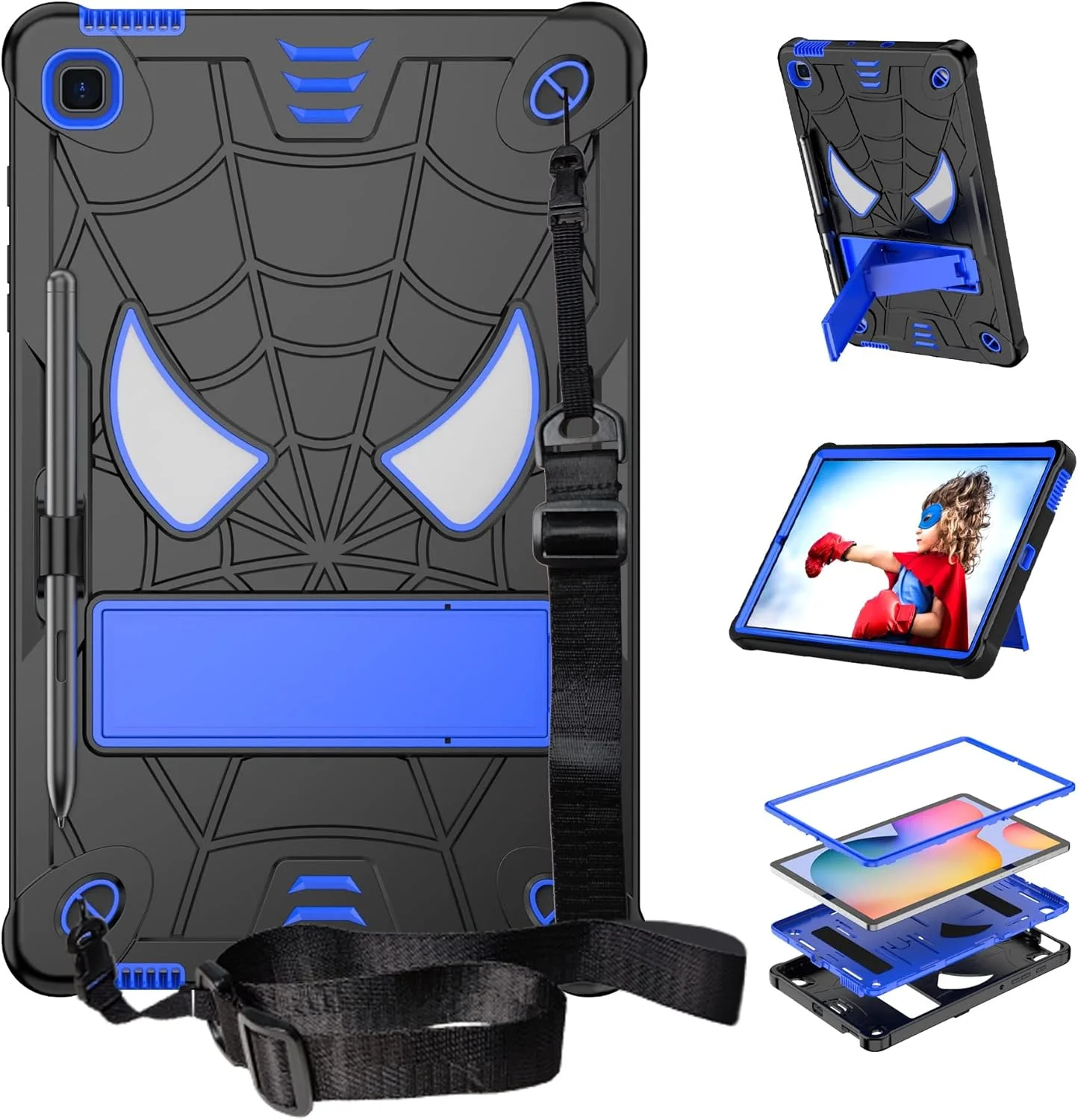 کیف تبلت کودکانه سازگار با تبلت سامسونگ گلکسی تب S6 لایت 10.4 اینچی مدل SM-P610، کاور محافظ ضد ضربه و مقاوم با هولدر داخلی + بند شانه ای محافظ (B کیف تبلت کودکانه سازگار با تبلت سامسونگ گلکسی تب S6 لایت 10.4 اینچی مدل SM-P610، کاور محافظ ضد ضربه و مقاوم با هولدر داخلی + بند شانه ای محافظ (B