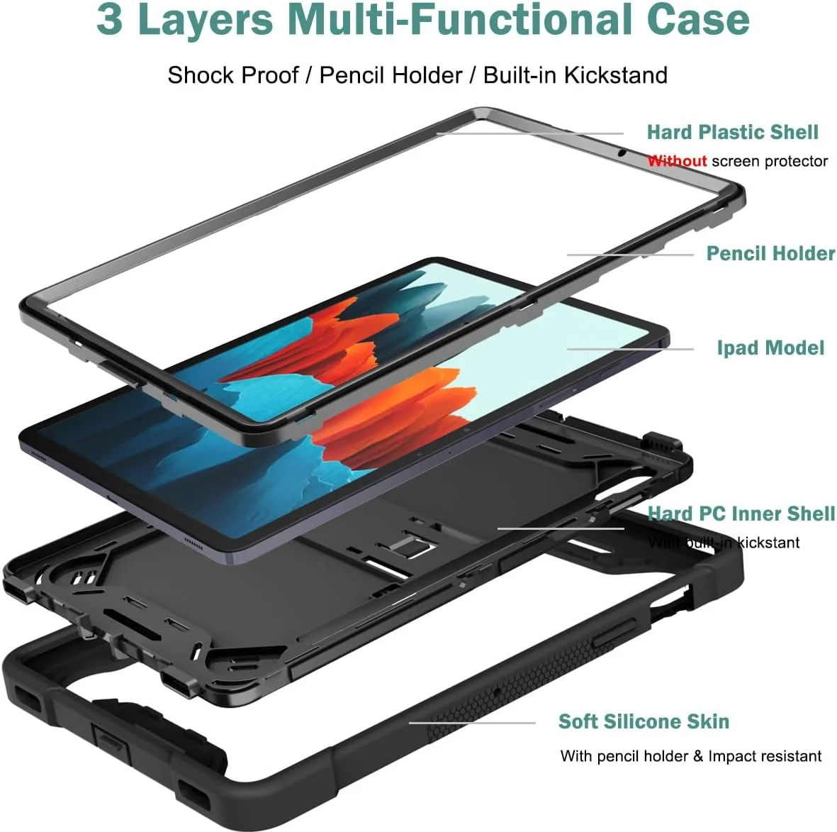 کاور تبلت گرواتری سازگار با سامسونگ گلکسی تب S9 پلاس/تب S9+ 12.6 اینچ - کاور ضد ضربه کودکانه برای گلکسی تب S9 پلاس (صورتی) کاور تبلت گرواتری سازگار با سامسونگ گلکسی تب S9 پلاس/تب S9+ 12.6 اینچ - کاور ضد ضربه کودکانه برای گلکسی تب S9 پلاس (صورتی)