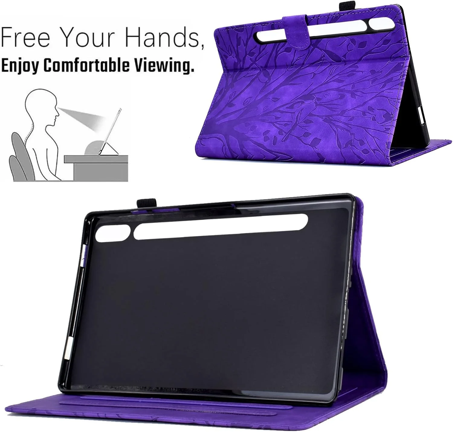کیف تبلت طرح قدیمی سازگار با Samsung Galaxy Tab S8 SM-X700/SM-X706 و Galaxy Tab S7 2020 SM-T870/SM-T875 11 اینچی، کیف چرمی PU با کیفیت عالی با قابلیت خواب و بیدار شدن خودکار (رنگ: بنفش) کیف تبلت طرح قدیمی سازگار با Samsung Galaxy Tab S8 SM-X700/SM-X706 و Galaxy Tab S7 2020 SM-T870/SM-T875 11 اینچی، کیف چرمی PU با کیفیت عالی با قابلیت خواب و بیدار شدن خودکار (رنگ: بنفش)