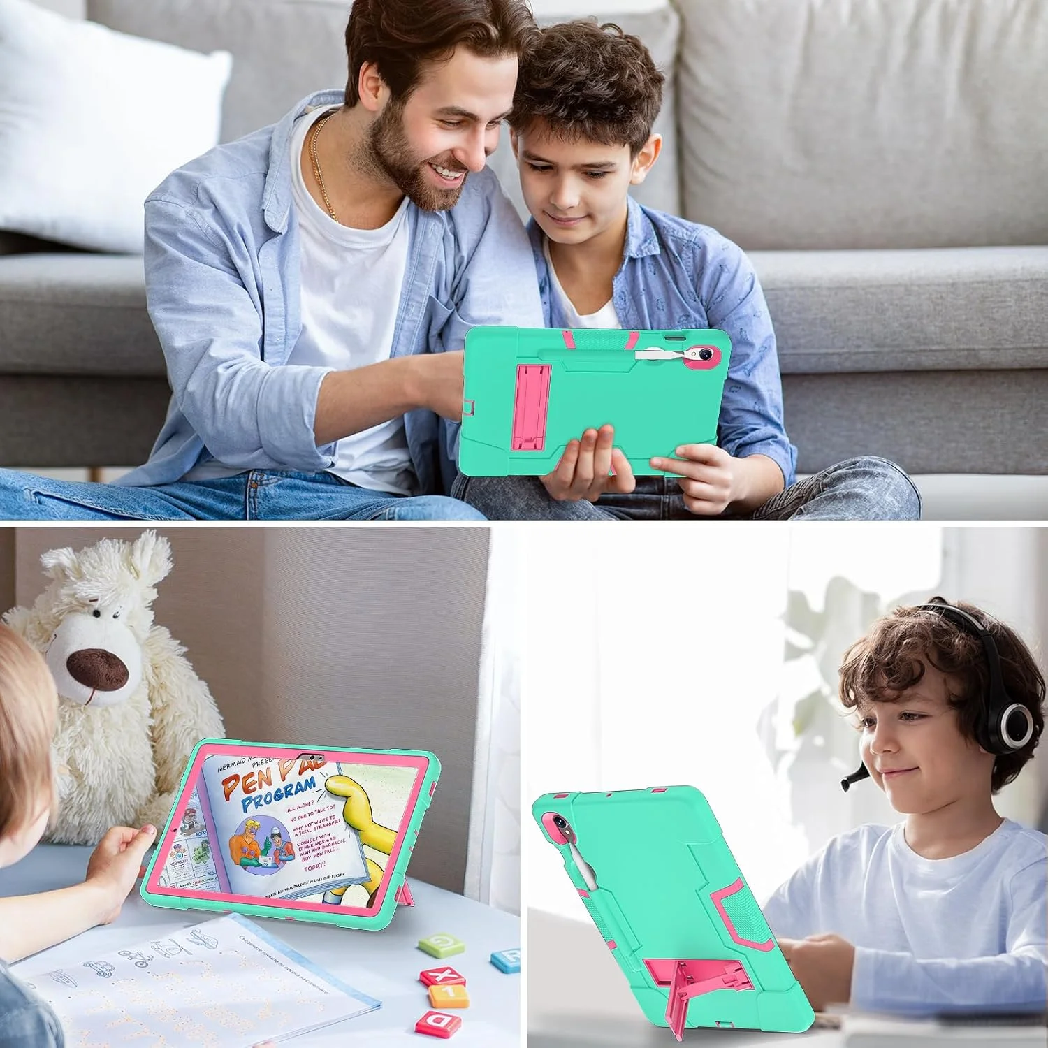 کاور تبلت کودکانه Gruattreay سازگار با تبلت سامسونگ گلکسی تب S9 پلاس 12.4 اینچ 2023، کاور محافظ با جای قلم، سیلیکونی، دارای پایه افقی و عمودی، ضد ضربه کودکانه (آبی) کاور تبلت کودکانه Gruattreay سازگار با تبلت سامسونگ گلکسی تب S9 پلاس 12.4 اینچ 2023، کاور محافظ با جای قلم، سیلیکونی، دارای پایه افقی و عمودی، ضد ضربه کودکانه (آبی)