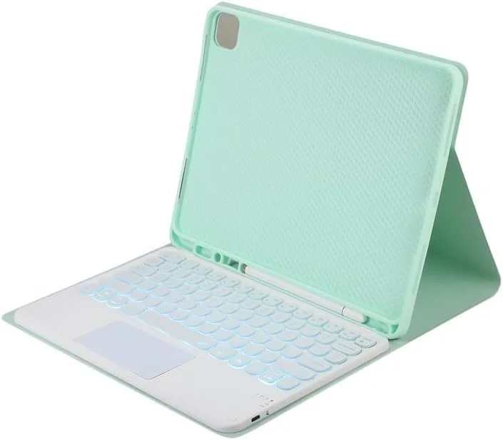 کیبورد Gruattreay سازگار با تبلت سامسونگ گلکسی تب S9 FE Plus 2023 سایز 12.4 اینچ به همراه جای قلم، کیبورد با نور پس زمینه 7 رنگ به همراه تاچ پد + ماوس، کاور استند PU برای تبلت (آسمانی به همراه ماوس) کیبورد Gruattreay سازگار با تبلت سامسونگ گلکسی تب S9 FE Plus 2023 سایز 12.4 اینچ به همراه جای قلم، کیبورد با نور پس زمینه 7 رنگ به همراه تاچ پد + ماوس، کاور استند PU برای تبلت (آسمانی به همراه ماوس)