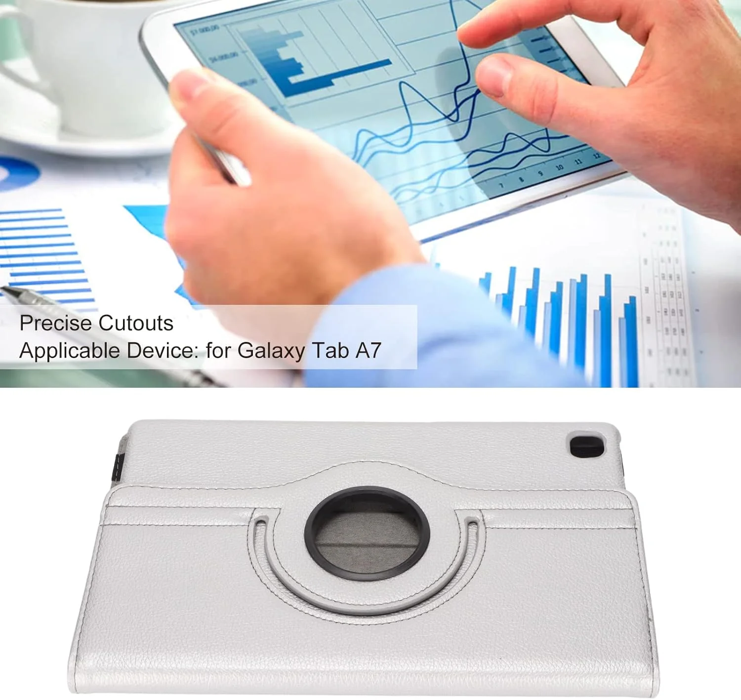 کاور محافظ تبلت برای سامسونگ گلکسی تب A7، 10.4 اینچ، فوق العاده نازک، سبک وزن، قاب پشتی سخت، کاور تاشو استند، کاور تبلت قابل حمل با زاویه قابل تنظیم (بالانسر چرخ ماهیگیری)