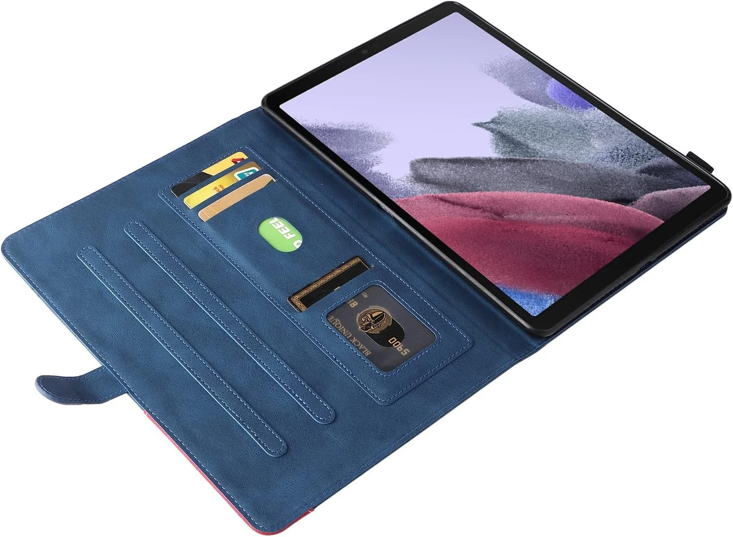 کیف محافظ تبلت چرمی PU هوشمند، کیف تبلت پایه تاشو، بدون عملکرد خواب/بیدار شدن، سازگار با تبلت Samsung Galaxy Tab A7 Lite 8.7 اینچی SM-T220 /T225/T227 مدل 2021 (آبی)