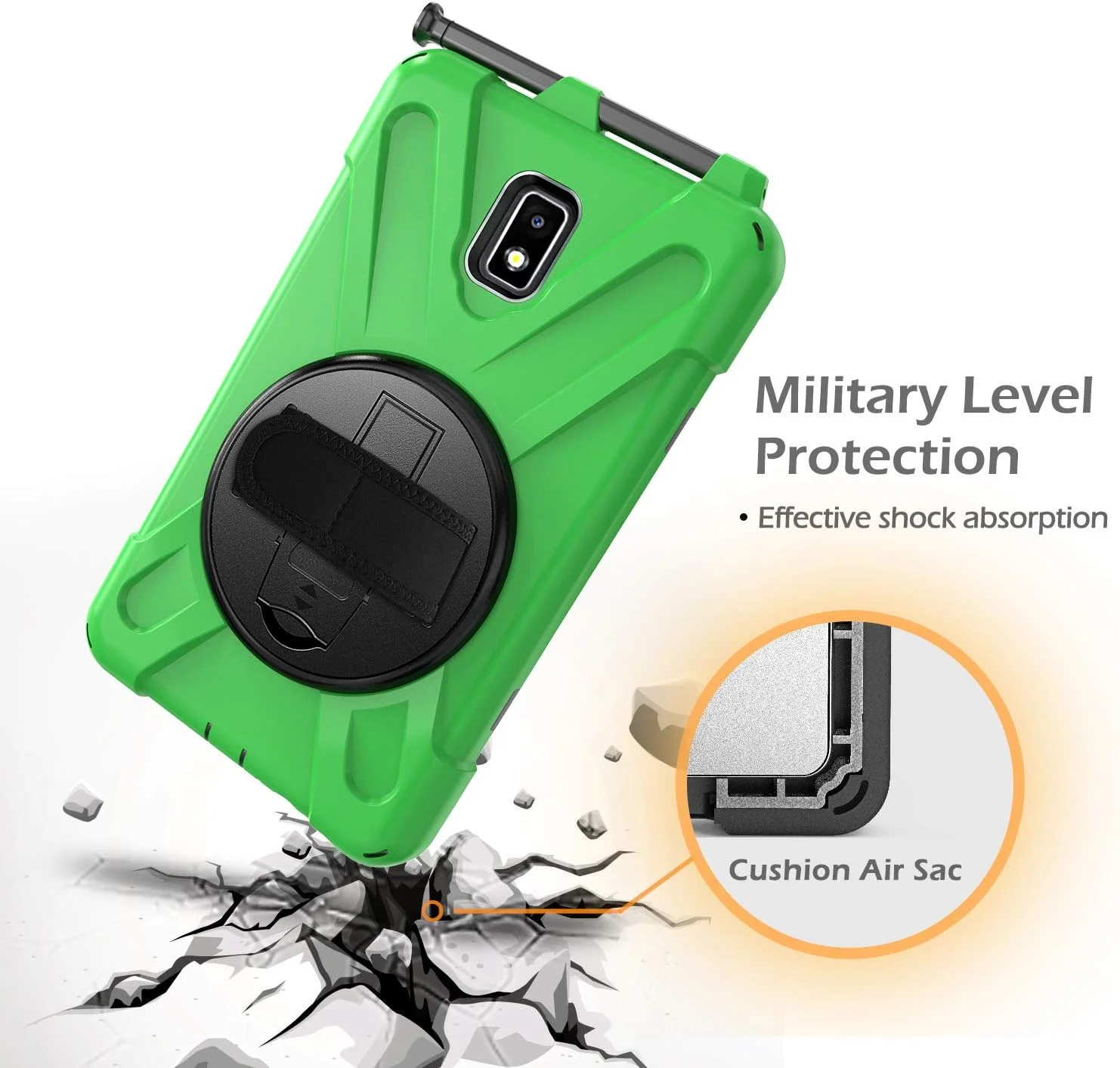 کیف تبلت سازگار با Samsung Galaxy Tab Active 2 8 اینچ 2017 T390/T395/T397 با بند شانه، پایه چرخان و دسته، کیف محافظتی مقاوم در برابر ضربه. سبز کیف تبلت سازگار با Samsung Galaxy Tab Active 2 8 اینچ 2017 T390/T395/T397 با بند شانه، پایه چرخان و دسته، کیف محافظتی مقاوم در برابر ضربه. سبز