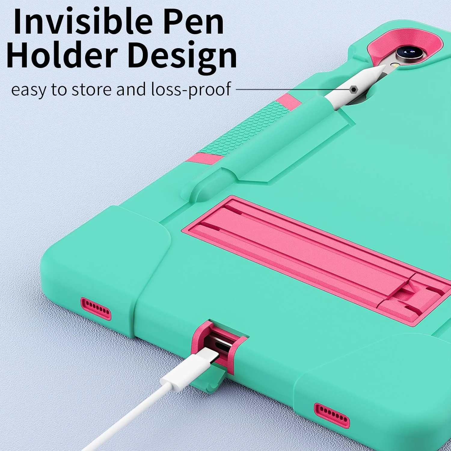 کاور تبلت کودکانه Gruattreay سازگار با تبلت سامسونگ گلکسی تب S9 11 اینچ 2023، کاور محافظ با جای قلم، سیلیکونی، دارای پایه افقی و عمودی، ضد ضربه کودکانه (مشکی-صورتی) کاور تبلت کودکانه Gruattreay سازگار با تبلت سامسونگ گلکسی تب S9 11 اینچ 2023، کاور محافظ با جای قلم، سیلیکونی، دارای پایه افقی و عمودی، ضد ضربه کودکانه (مشکی-صورتی)