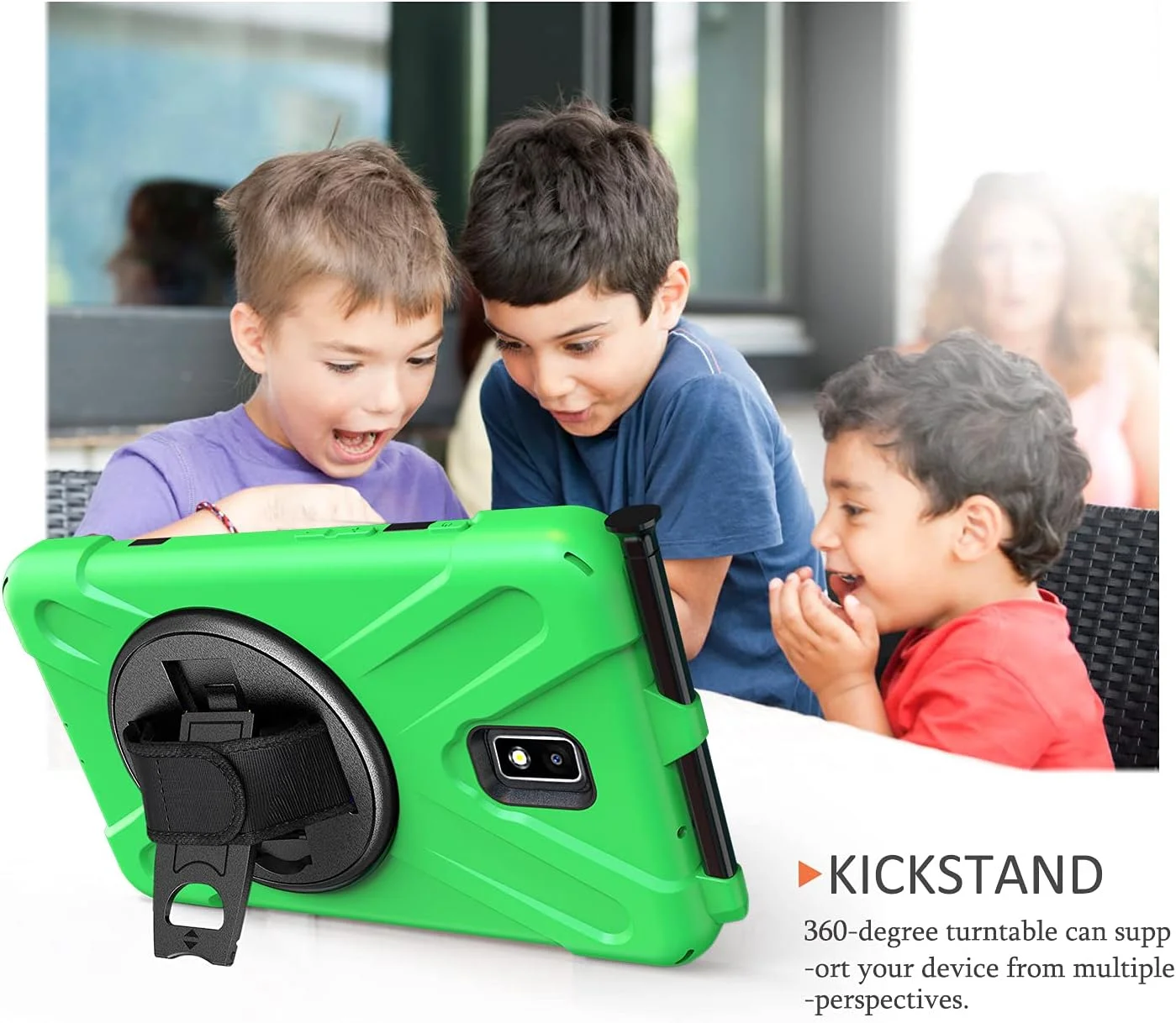 کیف تبلت سازگار با Samsung Galaxy Tab Active 2 8 اینچ 2017 T390/T395/T397 با بند شانه، پایه چرخان و دسته، کیف محافظتی مقاوم در برابر ضربه. سبز کیف تبلت سازگار با Samsung Galaxy Tab Active 2 8 اینچ 2017 T390/T395/T397 با بند شانه، پایه چرخان و دسته، کیف محافظتی مقاوم در برابر ضربه. سبز