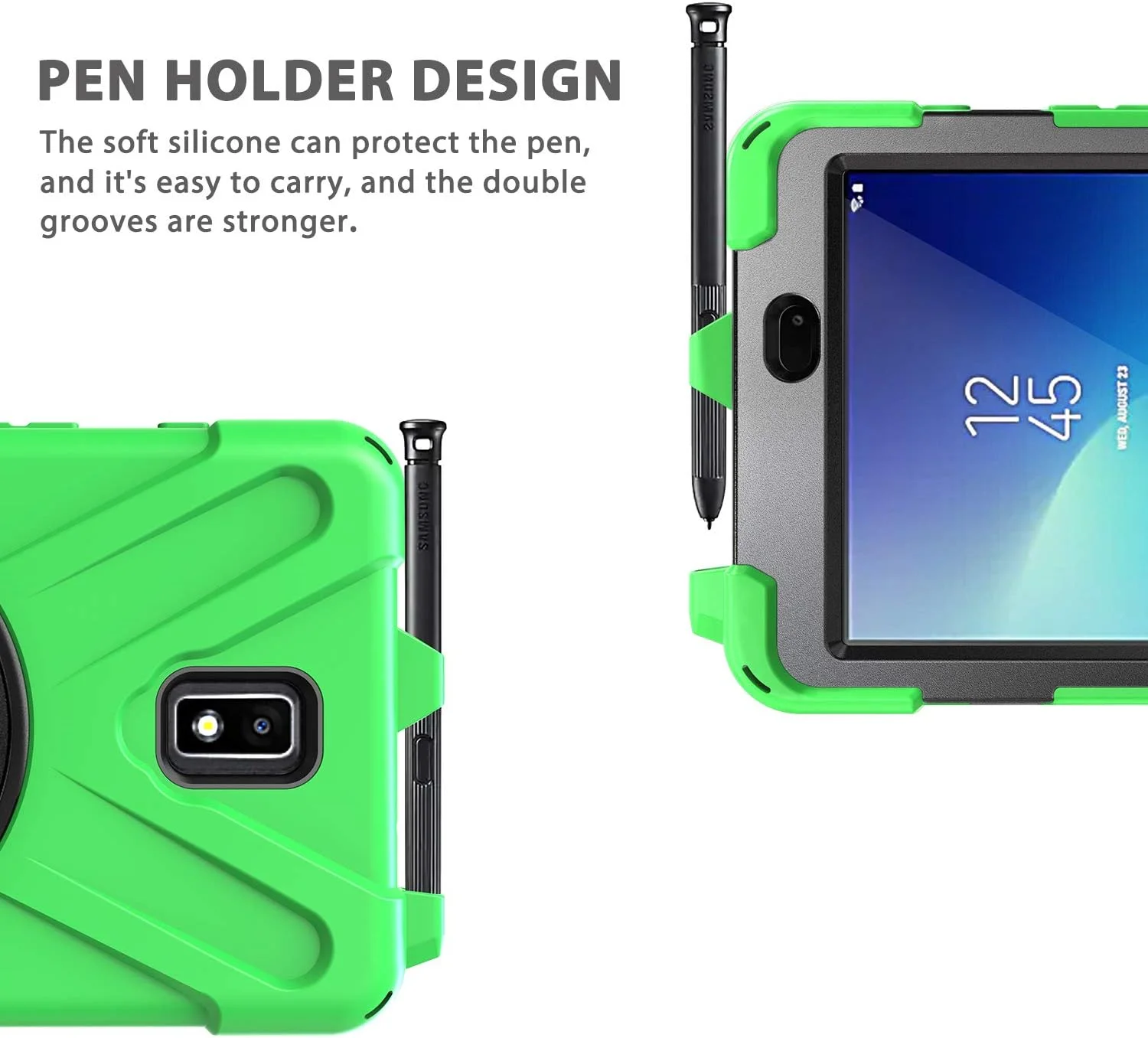 کیف تبلت سازگار با Samsung Galaxy Tab Active 2 8 اینچ 2017 T390/T395/T397 با بند شانه، پایه چرخان و دسته، کیف محافظتی مقاوم در برابر ضربه. سبز کیف تبلت سازگار با Samsung Galaxy Tab Active 2 8 اینچ 2017 T390/T395/T397 با بند شانه، پایه چرخان و دسته، کیف محافظتی مقاوم در برابر ضربه. سبز
