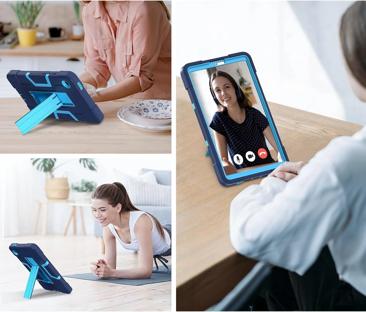 کیف تبلت سازگار با Samsung Galaxy Tab A9 8.7 اینچ 2023 SM-X110/SM-X115، کاور محافظ هیبریدی مقاوم، کیف محافظ پایه دار مقاوم در برابر ضربه TPU کیف تبلت سازگار با Samsung Galaxy Tab A9 8.7 اینچ 2023 SM-X110/SM-X115، کاور محافظ هیبریدی مقاوم، کیف محافظ پایه دار مقاوم در برابر ضربه TPU