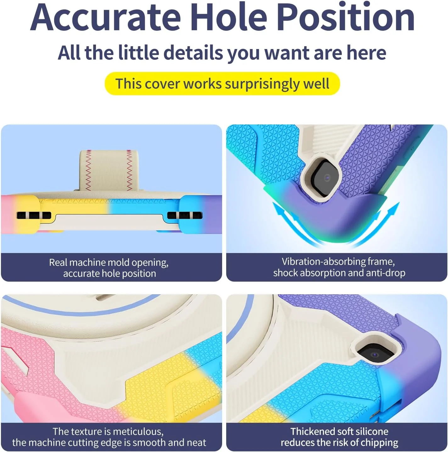 کیف تبلت nincyee برای Samsung Galaxy Tab A7 10.4 اینچ T500/T505، کیف سیلیکونی رنگین کمانی مقاوم در برابر ضربه برای کودکان با نگهدارنده مداد، بند شانه، پایه تاشو چرخشی، بند دستی کیف تبلت nincyee برای Samsung Galaxy Tab A7 10.4 اینچ T500/T505، کیف سیلیکونی رنگین کمانی مقاوم در برابر ضربه برای کودکان با نگهدارنده مداد، بند شانه، پایه تاشو چرخشی، بند دستی