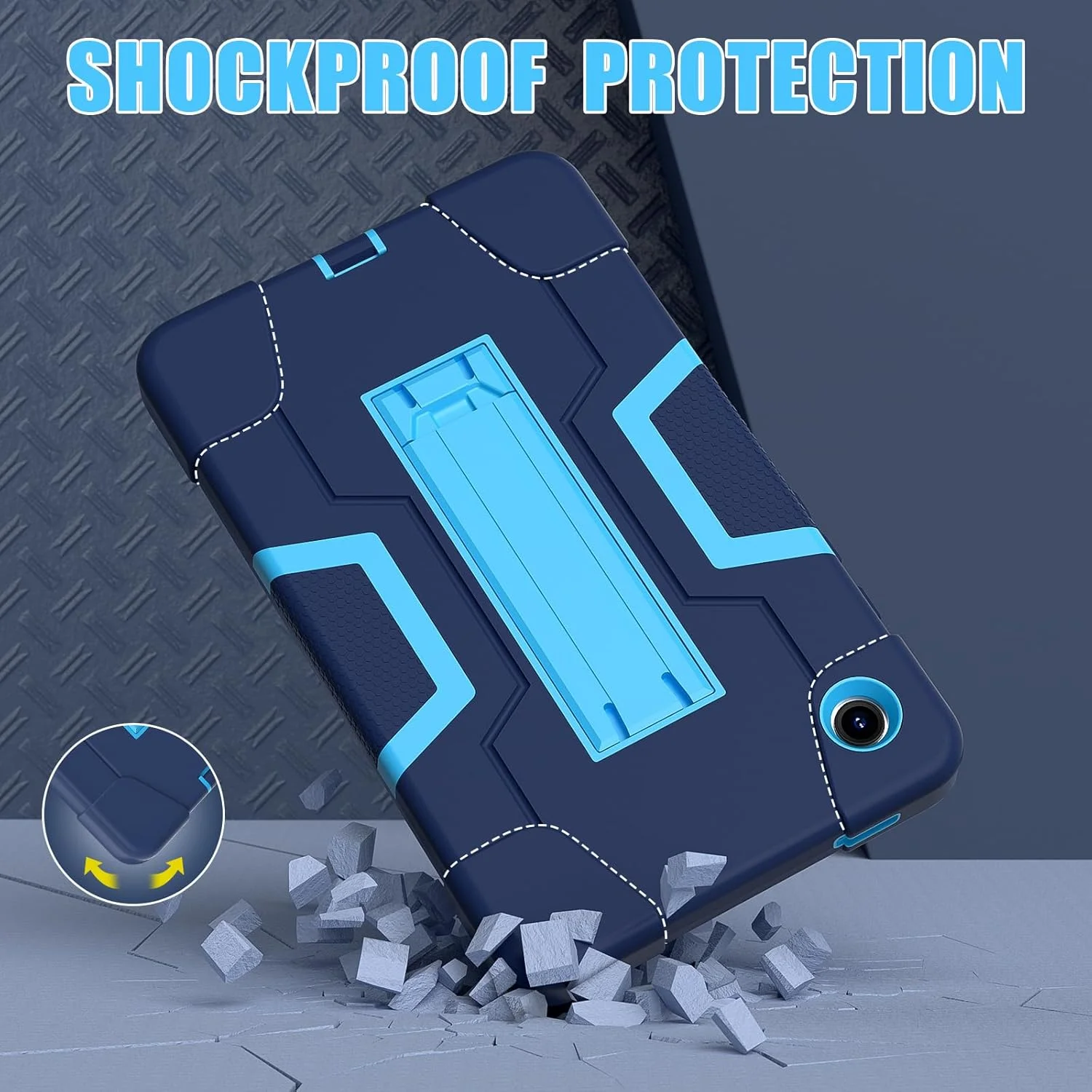 کیف تبلت سازگار با Samsung Galaxy Tab A9 8.7 اینچ 2023 SM-X110/SM-X115، کاور محافظ هیبریدی مقاوم، کیف محافظ پایه دار مقاوم در برابر ضربه TPU کیف تبلت سازگار با Samsung Galaxy Tab A9 8.7 اینچ 2023 SM-X110/SM-X115، کاور محافظ هیبریدی مقاوم، کیف محافظ پایه دار مقاوم در برابر ضربه TPU