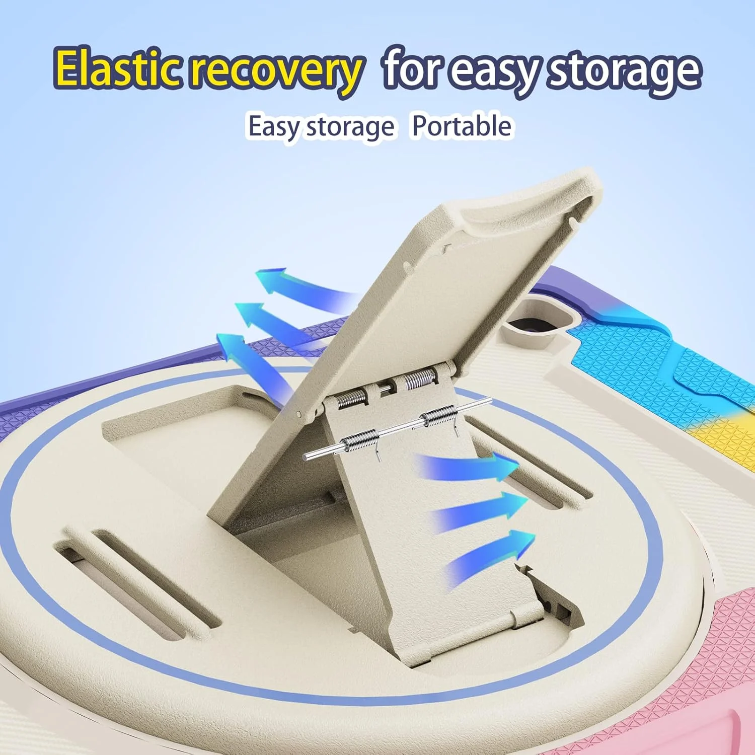 کیف تبلت nincyee برای Samsung Galaxy Tab A7 10.4 اینچ T500/T505، کیف سیلیکونی رنگین کمانی مقاوم در برابر ضربه برای کودکان با نگهدارنده مداد، بند شانه، پایه تاشو چرخشی، بند دستی کیف تبلت nincyee برای Samsung Galaxy Tab A7 10.4 اینچ T500/T505، کیف سیلیکونی رنگین کمانی مقاوم در برابر ضربه برای کودکان با نگهدارنده مداد، بند شانه، پایه تاشو چرخشی، بند دستی