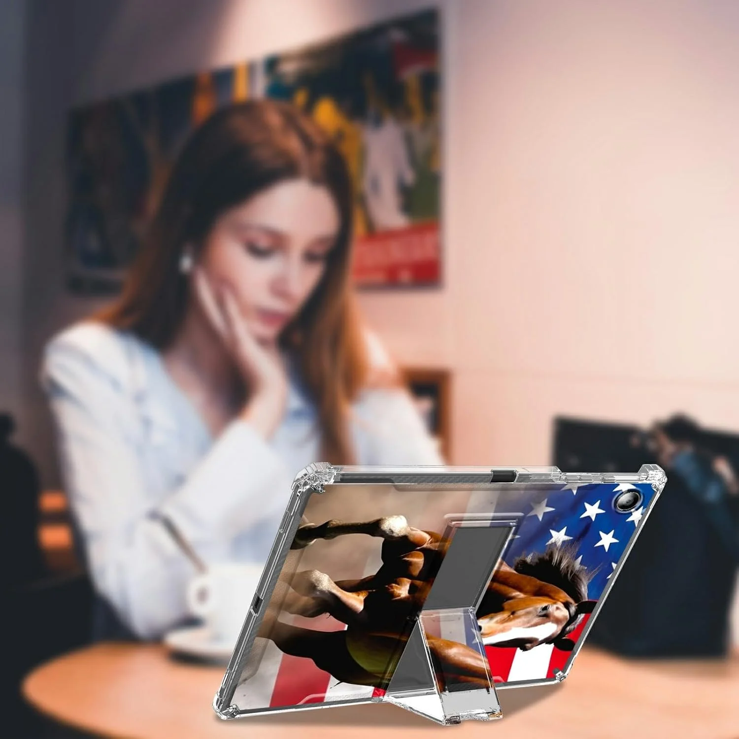 قاب محافظ تبلت BPQOJB برای گلکسی تب A9 پلاس 2023 با پایه نگهدارنده و جای قلم، کاور محافظ شفاف برای تبلت سامسونگ گلکسی تب A9 پلاس 11 اینچی - طرح اسب دونده پرچم آمریکا قاب محافظ تبلت BPQOJB برای گلکسی تب A9 پلاس 2023 با پایه نگهدارنده و جای قلم، کاور محافظ شفاف برای تبلت سامسونگ گلکسی تب A9 پلاس 11 اینچی - طرح اسب دونده پرچم آمریکا