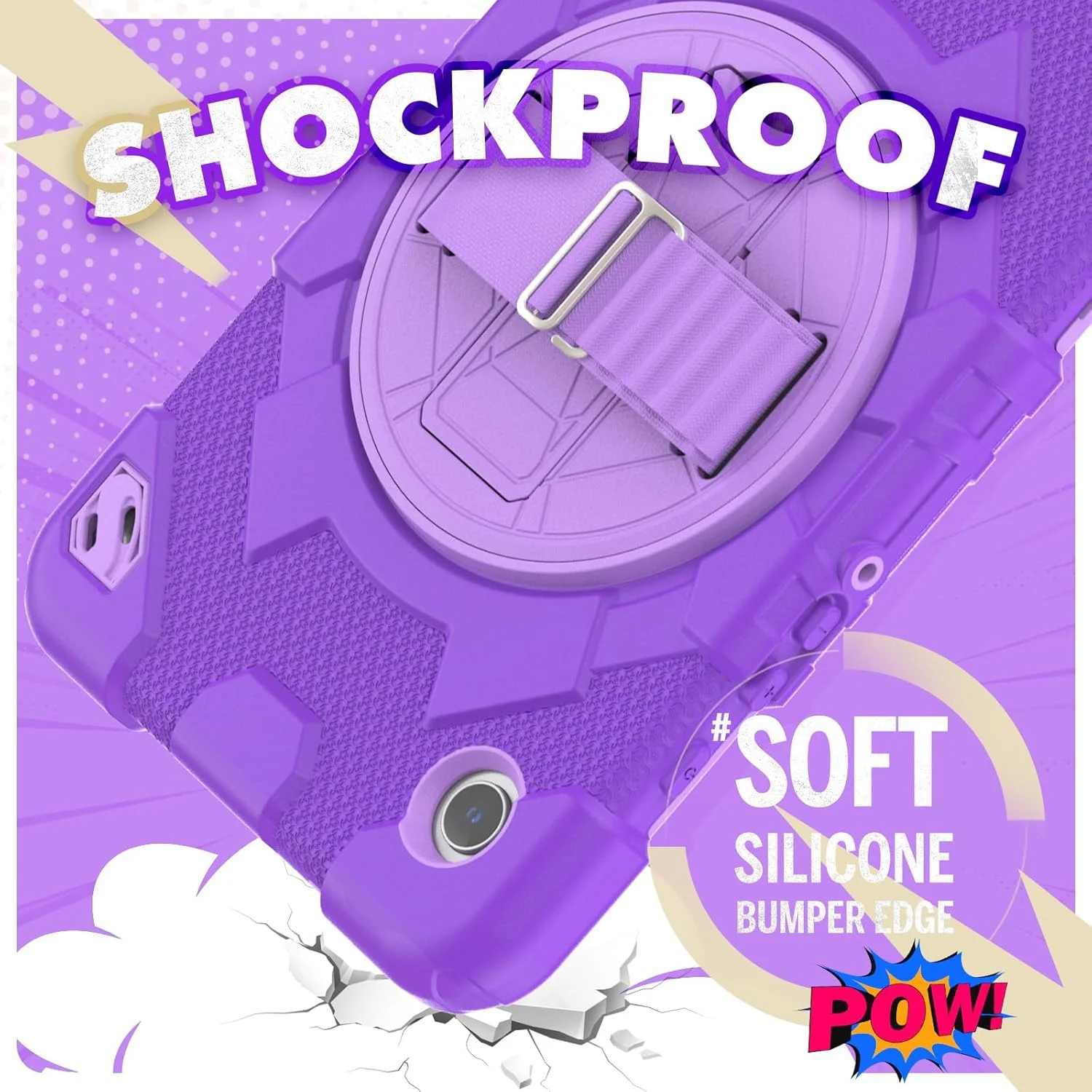 کیف تبلت nincyee برای سامسونگ گلکسی تب A9 8.7 اینچ 2023، کیف سیلیکونی ضد ضربه و مقاوم قهرمان عنکبوتی رنگین کمانی برای کودکان با نگهدارنده مداد، بند شانه، پایه تاشو چرخان، بند دستی