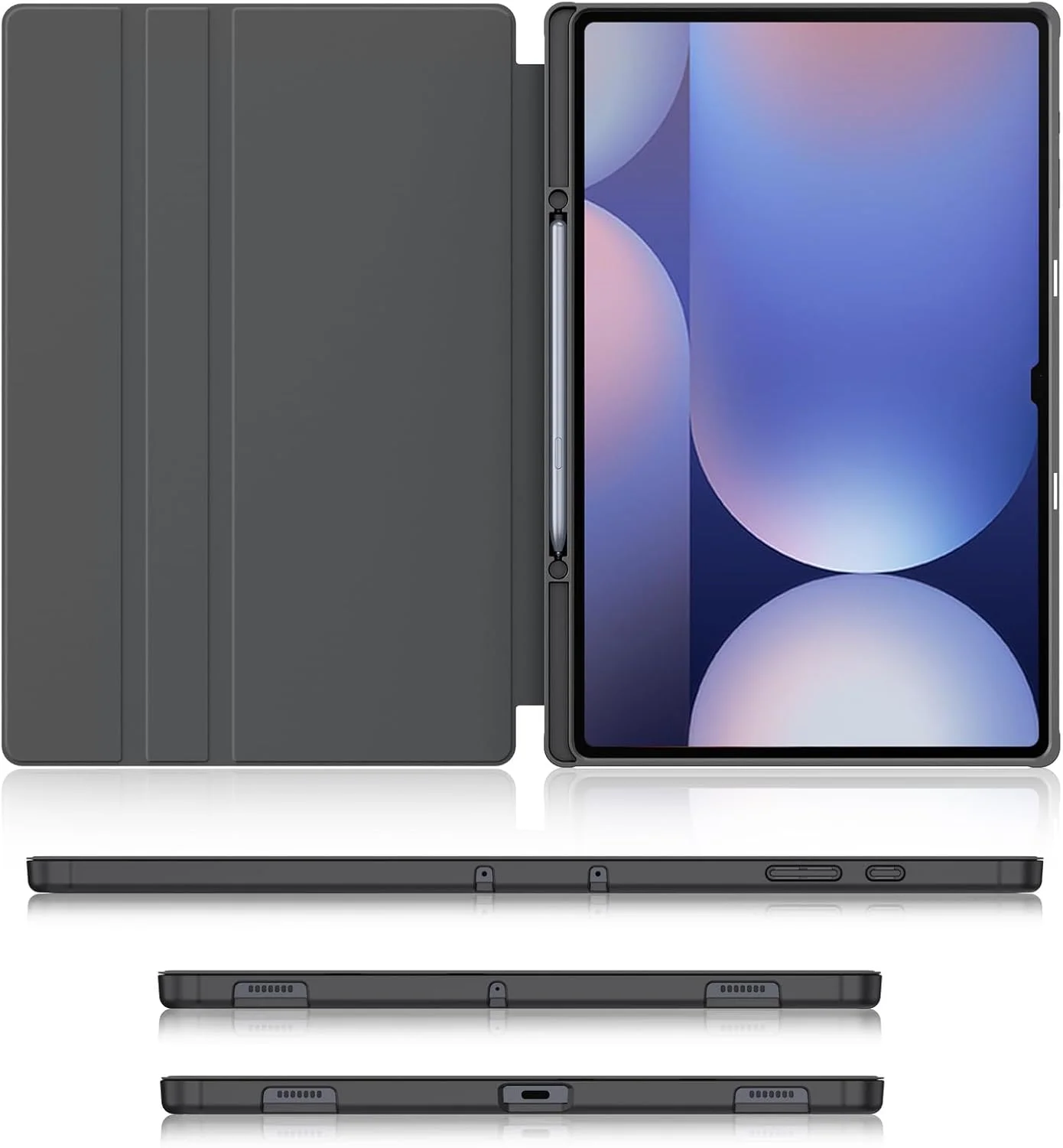 کاور سوکه برای تبلت سامسونگ گلکسی تب S9 Ultra 2023 / S8 Ultra 2022 به همراه جای قلم S Pen [SM-X910/X916B/X918U/X900/X906]، کاور پشتی TPU نرم و ضد ضربه برای تبلت گلکسی S9 Ultra سایز 14.6 اینچ، مشکی