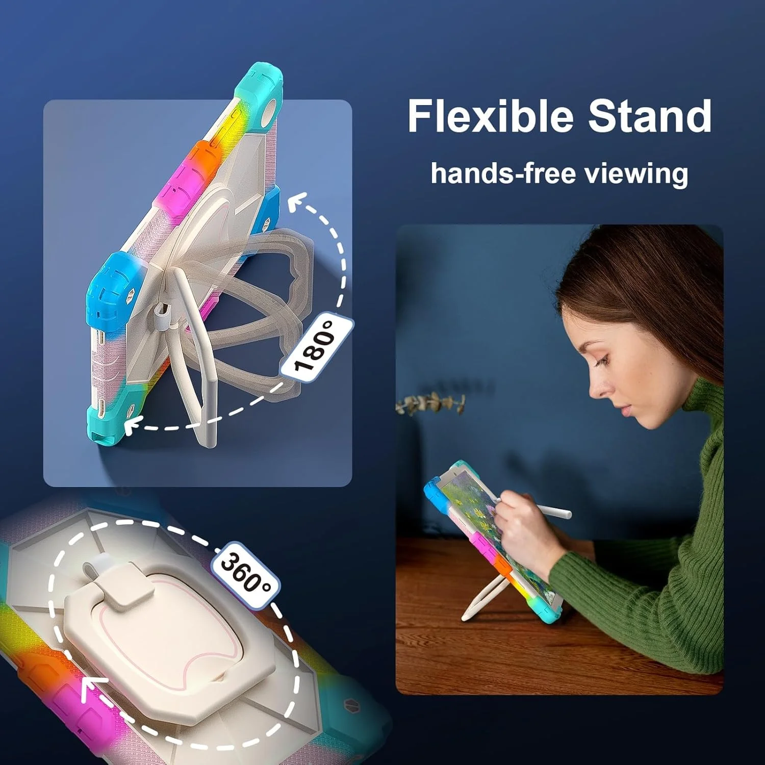 کاور تبلت، قاب تبلت سازگار با تبلت سامسونگ گلکسی تب A8 10.5 اینچ X200 / X205 (2021)، کاور محافظ مقاوم در برابر ضربه با پایه چرخان 360 درجه + بند دستی + بند شانه، مناسب برای منزل کاور تبلت، قاب تبلت سازگار با تبلت سامسونگ گلکسی تب A8 10.5 اینچ X200 / X205 (2021)، کاور محافظ مقاوم در برابر ضربه با پایه چرخان 360 درجه + بند دستی + بند شانه، مناسب برای منزل