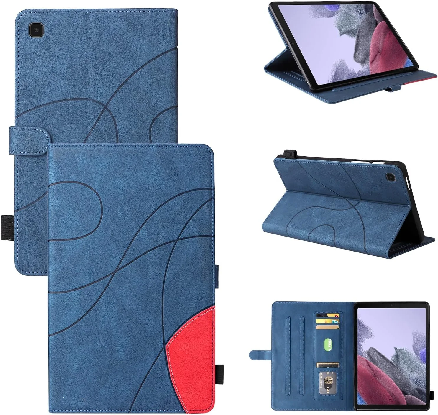 کیف محافظ تبلت چرمی PU هوشمند، کیف تبلت تاشو، بدون عملکرد خواب/بیداری، سازگار با تبلت Samsung Galaxy Tab A7 Lite 8.7 اینچی SM-T220 /T225/T227 مدل 2021 (آبی) کیف محافظ تبلت چرمی PU هوشمند، کیف تبلت تاشو، بدون عملکرد خواب/بیداری، سازگار با تبلت Samsung Galaxy Tab A7 Lite 8.7 اینچی SM-T220 /T225/T227 مدل 2021 (آبی)