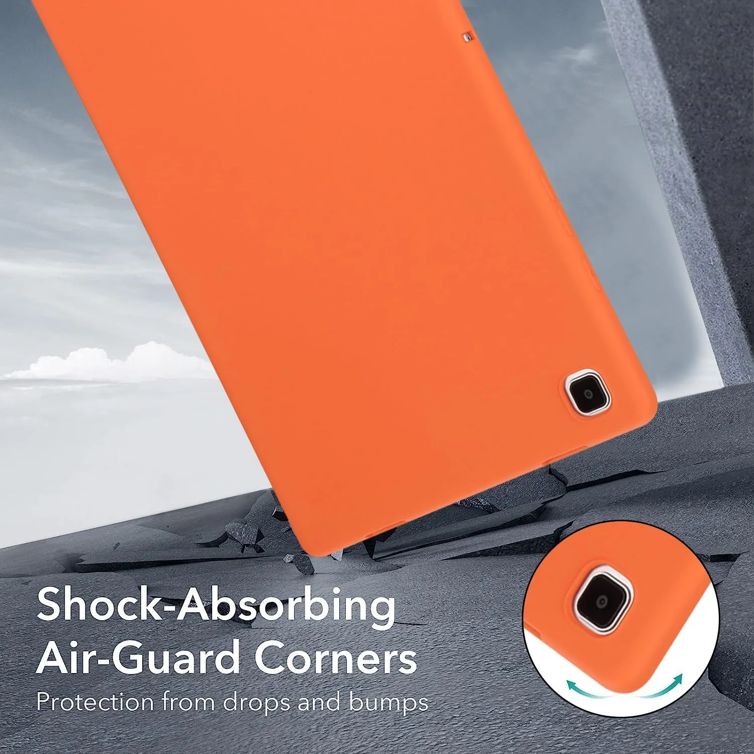 محافظ تبلت، قاب تبلت سازگار با تبلت سامسونگ گلکسی تب A7 10.4 اینچ T500/T505/T507، قاب محافظ TPU نرم و باریک ضد ضربه، لوازم جانبی تبلت با پوشش هوشمند سبک و باریک (رنگ: نارنجی)