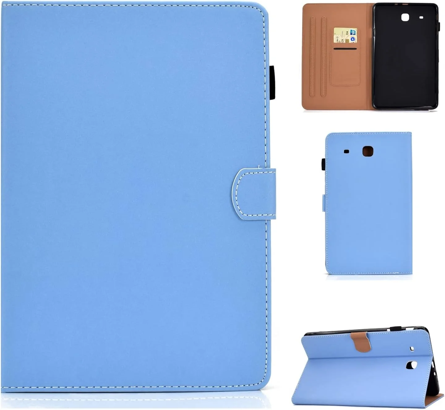 کیف تبلت مسافرتی مناسب برای تبلت سامسونگ گلکسی تب E 9.6 اینچ / T560، کیف محافظ چرمی PU با اسلات کارت، کیف محافظ چرمی وگان ممتاز سازگار