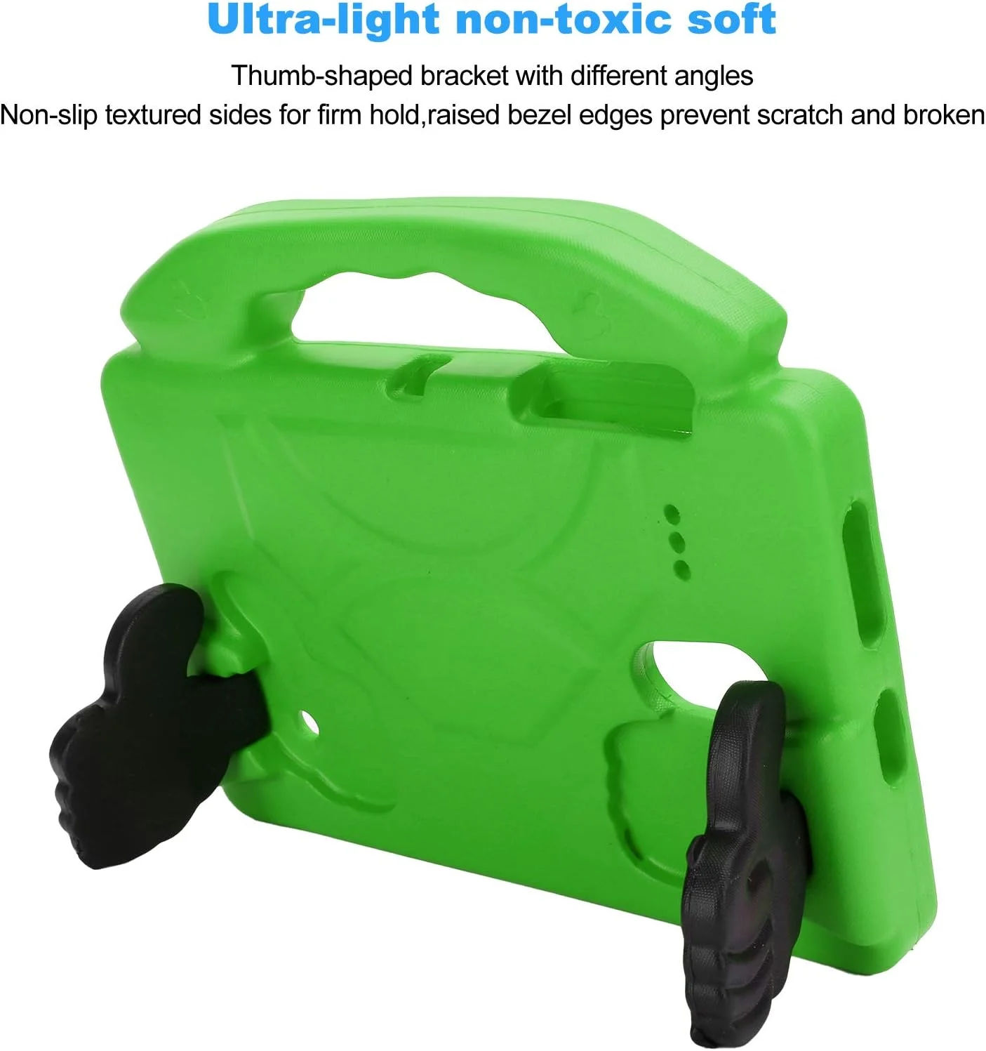 کاور تبلت برای تبلت سامسونگ گلکسی تب 8.0 اینچی مدل SM‑T330/T331/T377/T380/T385/T387، کاور محافظ کودکانه برای گلکسی تب، با پایه انگشتی (سبز)