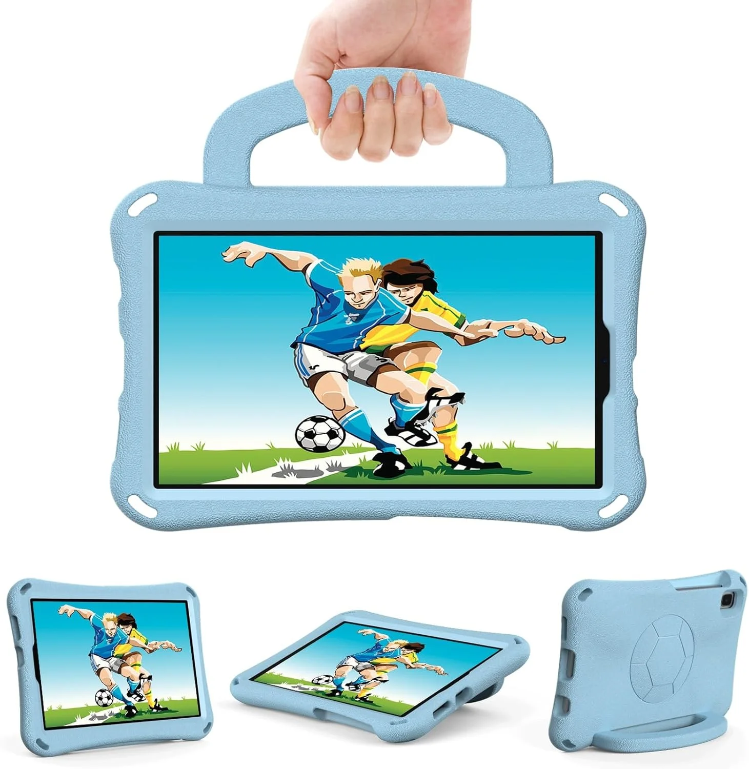 کاور تبلت کودکانه سازگار با تبلت سامسونگ گلکسی تب A9 8.7 اینچ مدل 2023 (SM-X110/SM-X115)، کاور محافظ سبک وزن EVA ضد ضربه و مناسب کودکان به همراه دسته و بند شانه