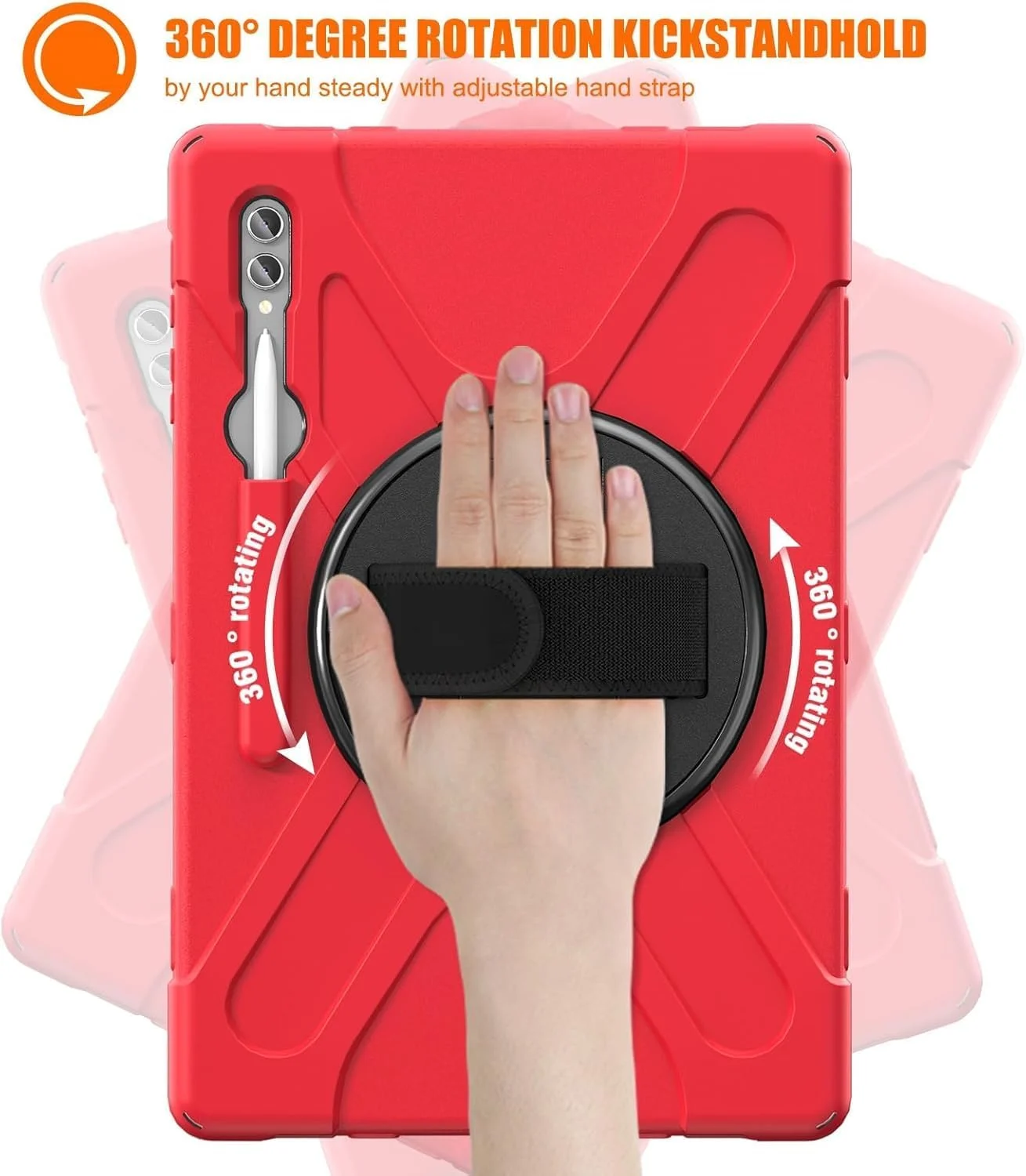 کاور تبلت گرواتری مناسب برای تبلت سامسونگ گلکسی تب S10 Ultra 14.6 اینچ (2024) مدل SM-X920/X926B، دارای بند چرخشی 360 درجه و پایه نگهدارنده، کاور ضد ضربه با بند شانه (قرمز) کاور تبلت گرواتری مناسب برای تبلت سامسونگ گلکسی تب S10 Ultra 14.6 اینچ (2024) مدل SM-X920/X926B، دارای بند چرخشی 360 درجه و پایه نگهدارنده، کاور ضد ضربه با بند شانه (قرمز)