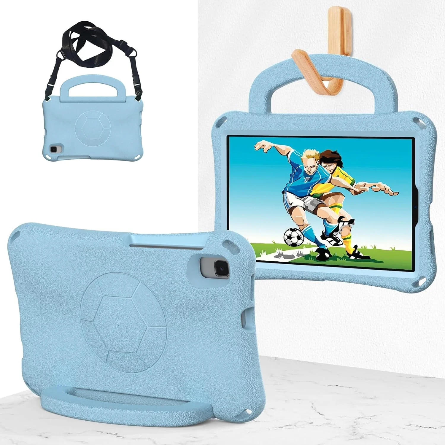 کیف تبلت کودکانه سازگار با تبلت سامسونگ گلکسی تب A9 8.7 اینچ مدل 2023 (SM-X110/SM-X115)، کیف محافظ سبک وزن EVA ضد ضربه و مناسب کودکان با پایه دسته + بند شانه کیف تبلت کودکانه سازگار با تبلت سامسونگ گلکسی تب A9 8.7 اینچ مدل 2023 (SM-X110/SM-X115)، کیف محافظ سبک وزن EVA ضد ضربه و مناسب کودکان با پایه دسته + بند شانه