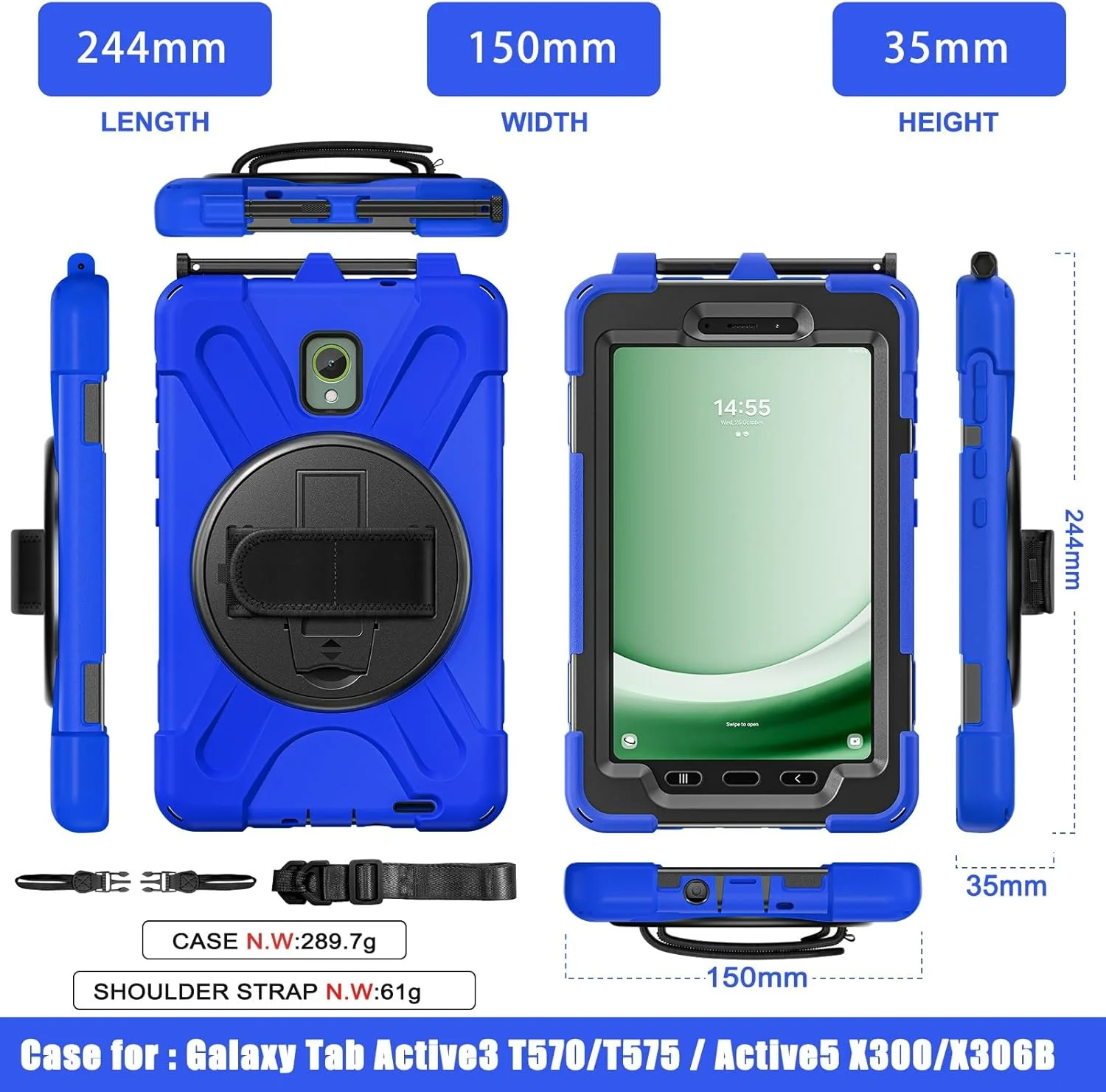 Tablet PC Case Compatible with Samsung Galaxy Tab Active5 8inch SM-X300 Case, Heavy Duty Rugged Shockproof Drop Protection Case with Pen Holder,Shoulder Strap Cover Compatible with Samsung Tab Active Tablet PC Case Compatible with Samsung Galaxy Tab Active5 8inch SM-X300 Case, Heavy Duty Rugged Shockproof Drop Protection Case with Pen Holder,Shoulder Strap Cover Compatible with Samsung Tab Active