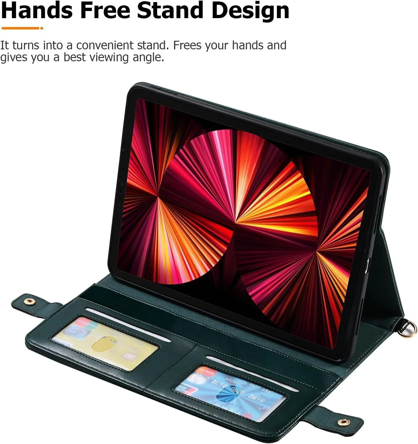 Dteck Case for Samsung Galaxy Tab S9 FE Plus,Galaxy Tab S10+/S9+ Case 12.4",PU Leather Business Stand Protective Cover with S Pen Holder Card Slots Shoulder Hand Strap Handbag Wallet Cover,DarkGreen Dteck Case for Samsung Galaxy Tab S9 FE Plus,Galaxy Tab S10+/S9+ Case 12.4",PU Leather Business Stand Protective Cover with S Pen Holder Card Slots Shoulder Hand Strap Handbag Wallet Cover,DarkGreen