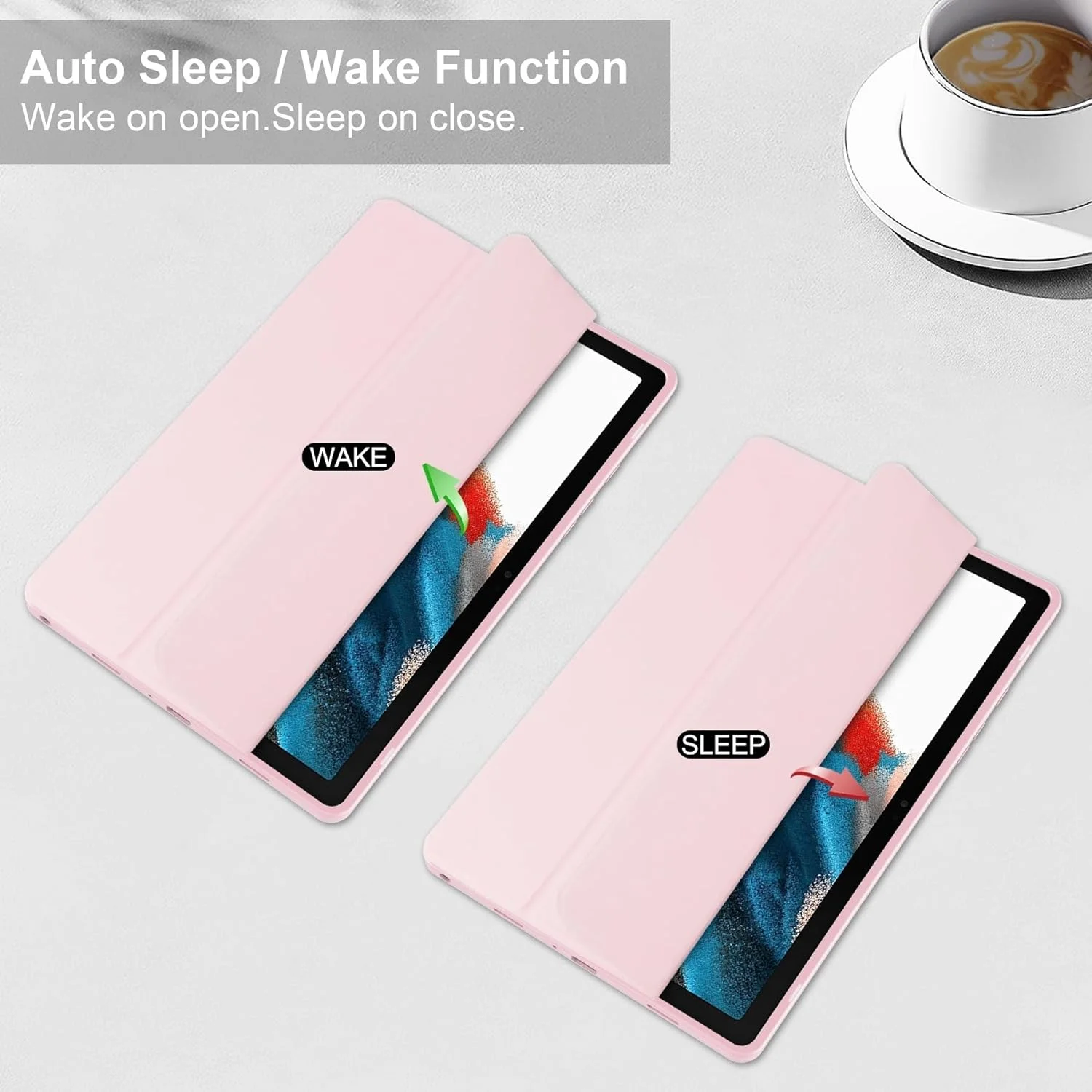 کاور هوشمند تبلت سه تایی سازگار با تبلت سامسونگ گلکسی تب A9 پلاس 11 اینچی SM-X210/216/X218، کاور محافظ باریک TPU با پشت شفاف و استند به همراه جای قلم، کاور ضد ضربه با قابلیت بیدار/خواب خودکار. صورتی کاور هوشمند تبلت سه تایی سازگار با تبلت سامسونگ گلکسی تب A9 پلاس 11 اینچی SM-X210/216/X218، کاور محافظ باریک TPU با پشت شفاف و استند به همراه جای قلم، کاور ضد ضربه با قابلیت بیدار/خواب خودکار. صورتی