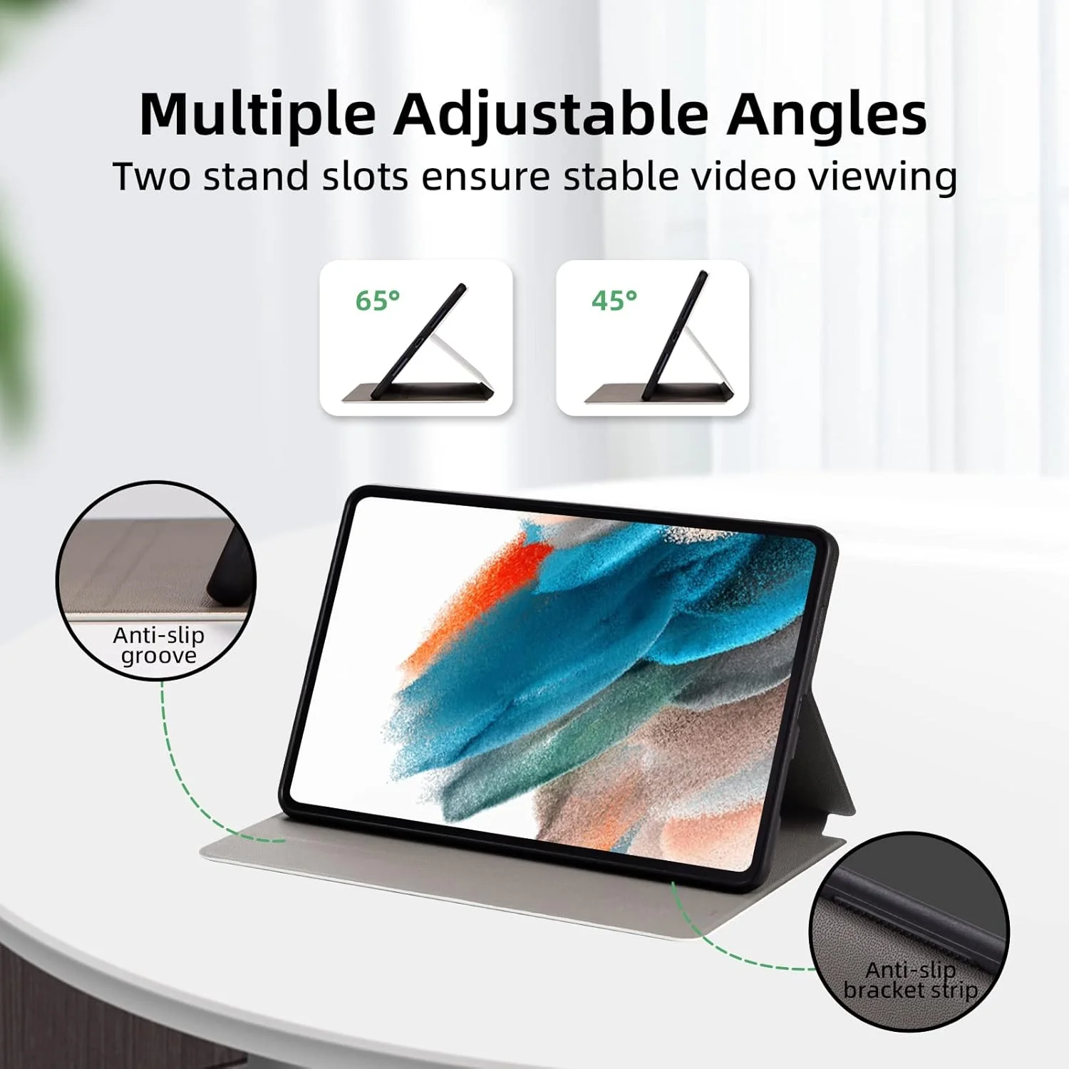 کیف محافظ طرح دار Nuouxoco برای تبلت سامسونگ گلکسی تب A8 با صفحه نمایش 10.5 اینچی (مدل SM-X200/X205/X207) مدل 2022، کاور محافظ ضد ضربه تمام بدنه با قابلیت تاشوندگی - طرح دایناسور بامزه