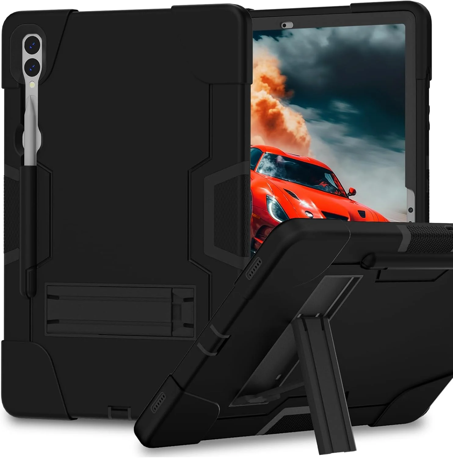 کیف تبلت سازگار با Samsung Galaxy Tab S9 Plus X810/X816B/X818U 12.4 اینچ، کیف محافظ هیبریدی مقاوم، پوشش محافظ مقاوم در برابر ضربه TPU، مشکی کیف تبلت سازگار با Samsung Galaxy Tab S9 Plus X810/X816B/X818U 12.4 اینچ، کیف محافظ هیبریدی مقاوم، پوشش محافظ مقاوم در برابر ضربه TPU، مشکی