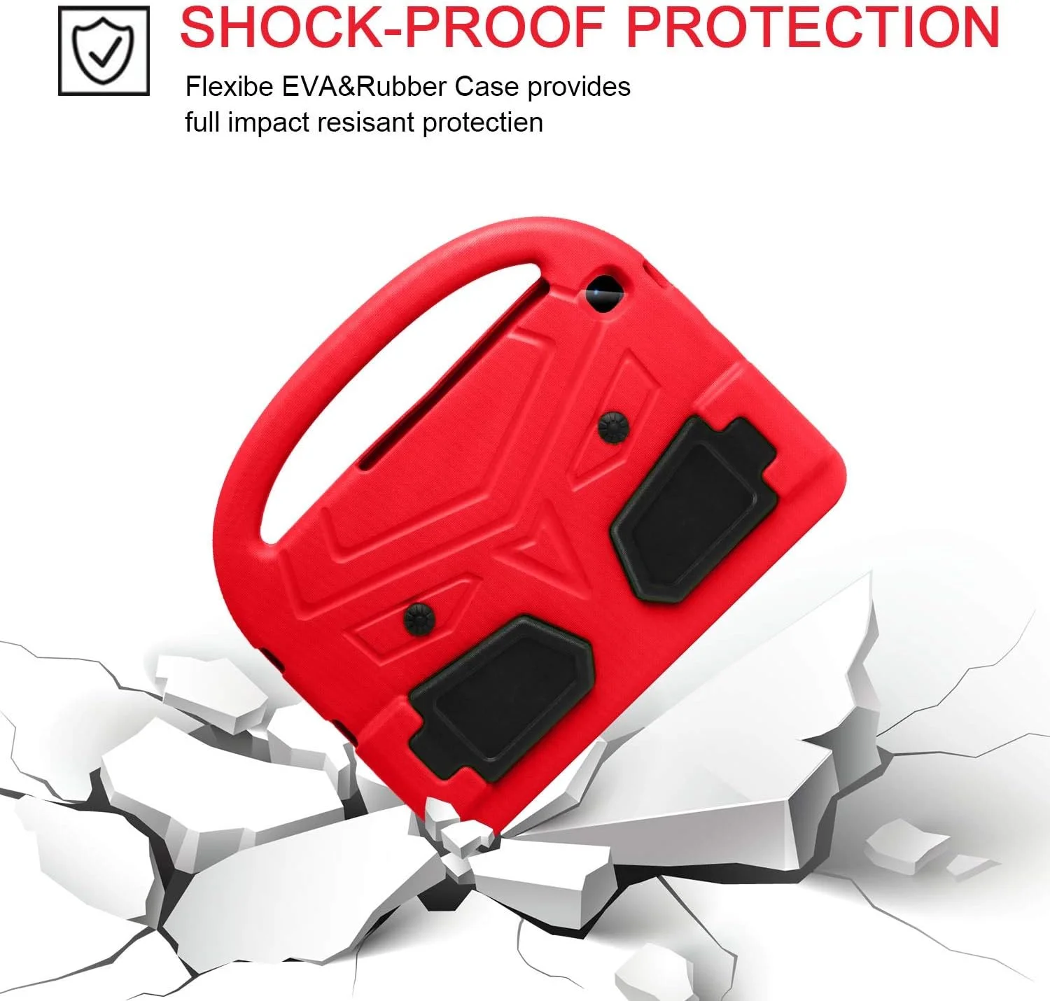 محافظ تبلت سازگار با تبلت سامسونگ گلکسی P6 Lite 10.4 P610/P615، قاب سیلیکونی مناسب کودکان، ضد ضربه، سبک وزن، ضد سقوط، دارای استند و دسته