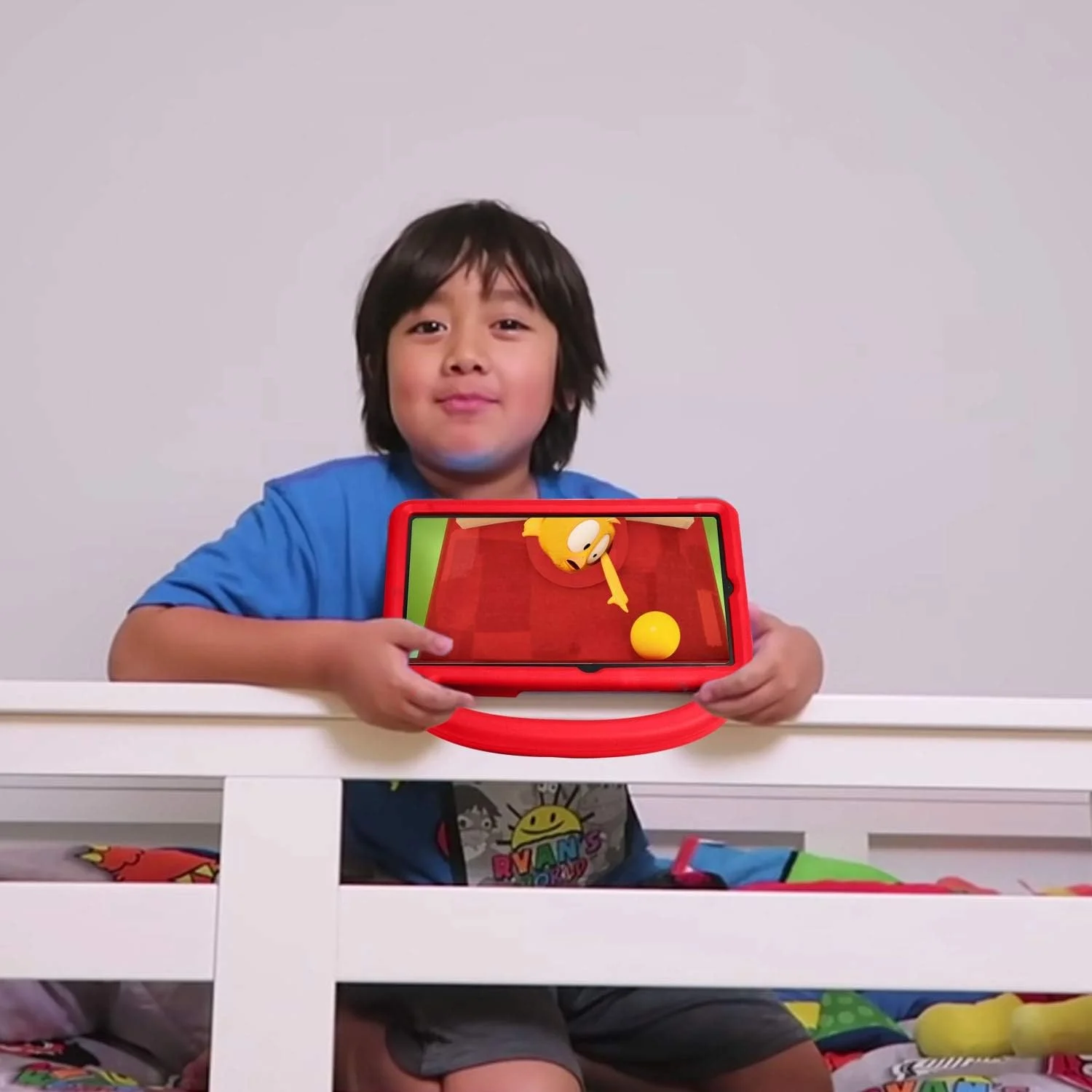 محافظ تبلت سازگار با تبلت سامسونگ گلکسی P6 Lite 10.4 P610/P615، قاب سیلیکونی مناسب کودکان، ضد ضربه، سبک وزن، ضد سقوط، دارای استند و دسته