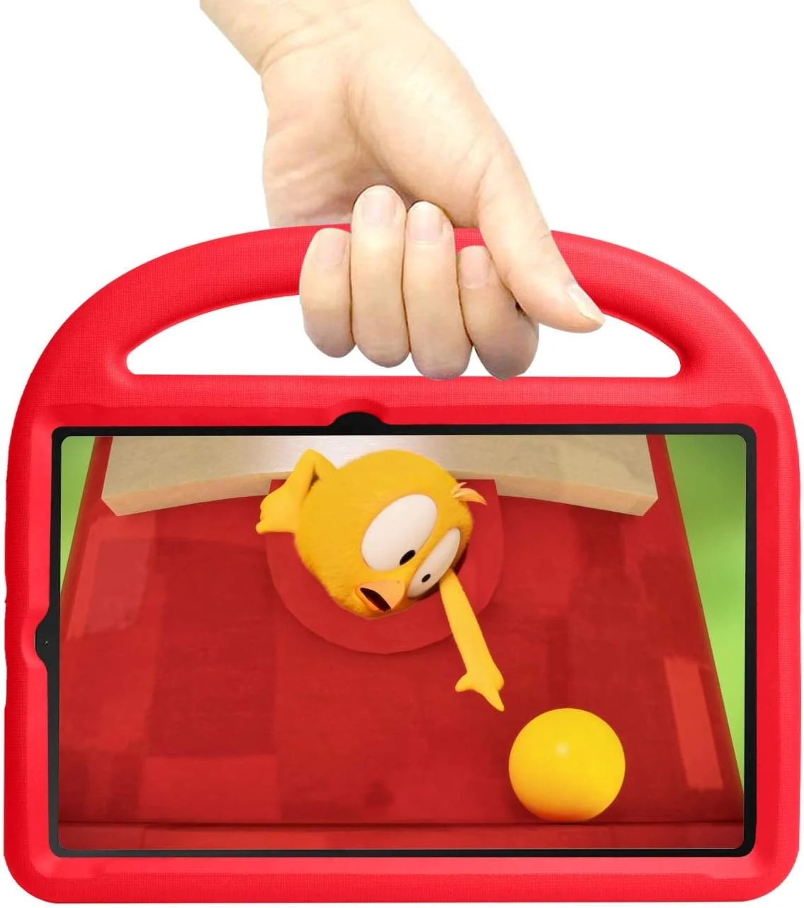 محافظ تبلت سازگار با تبلت سامسونگ گلکسی P6 Lite 10.4 P610/P615، قاب سیلیکونی مناسب کودکان، ضد ضربه، سبک وزن، ضد سقوط، دارای استند و دسته