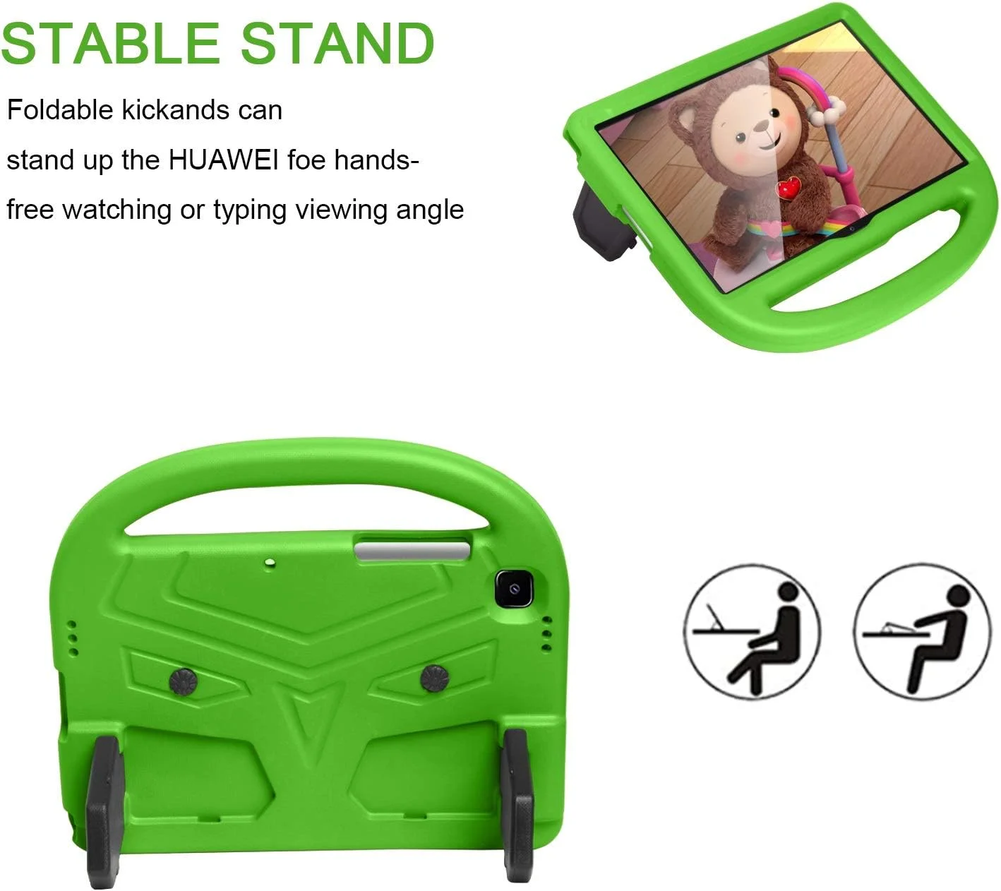 محافظ تبلت، قاب تبلت سازگار با سامسونگ گلکسی 2020 A7 T500/ T505 10.4، قاب سیلیکونی سازگار با کودکان، ضد ضربه، سبک وزن، ضد افتادن، دارای پایه