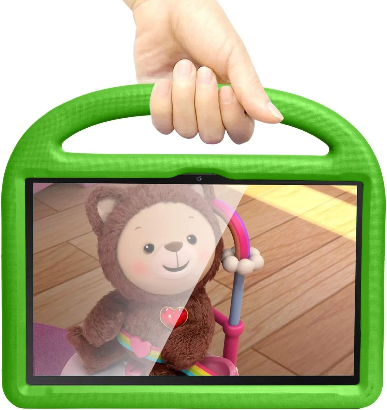 محافظ تبلت، قاب تبلت سازگار با سامسونگ گلکسی 2020 A7 T500/ T505 10.4، قاب سیلیکونی سازگار با کودکان، ضد ضربه، سبک وزن، ضد افتادن، دارای پایه