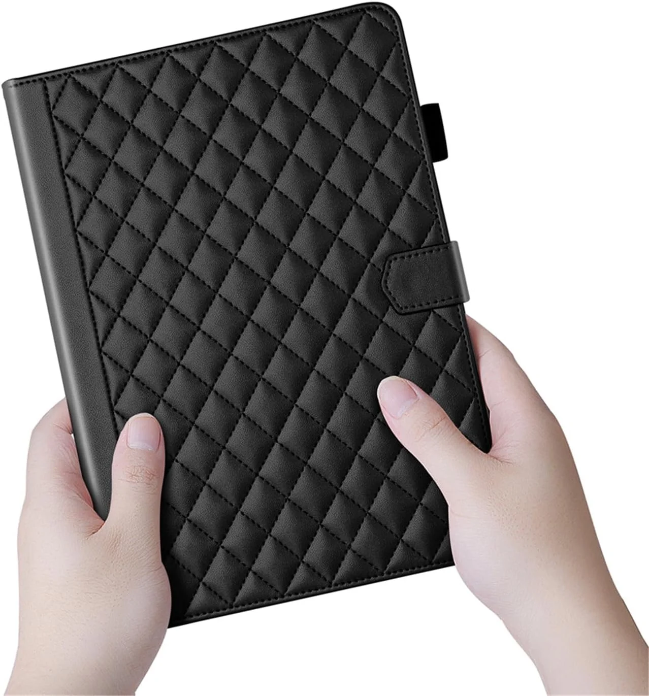 کیف محافظ تبلت سامسونگ گلکسی تب S10 FE Plus/S10 FE+ سایز ۱۳.۱ اینچ مدل X620 / X626B، کیف پول چرمی PU با پایه نگهدارنده و پوشش ضد لغزش (مشکی)